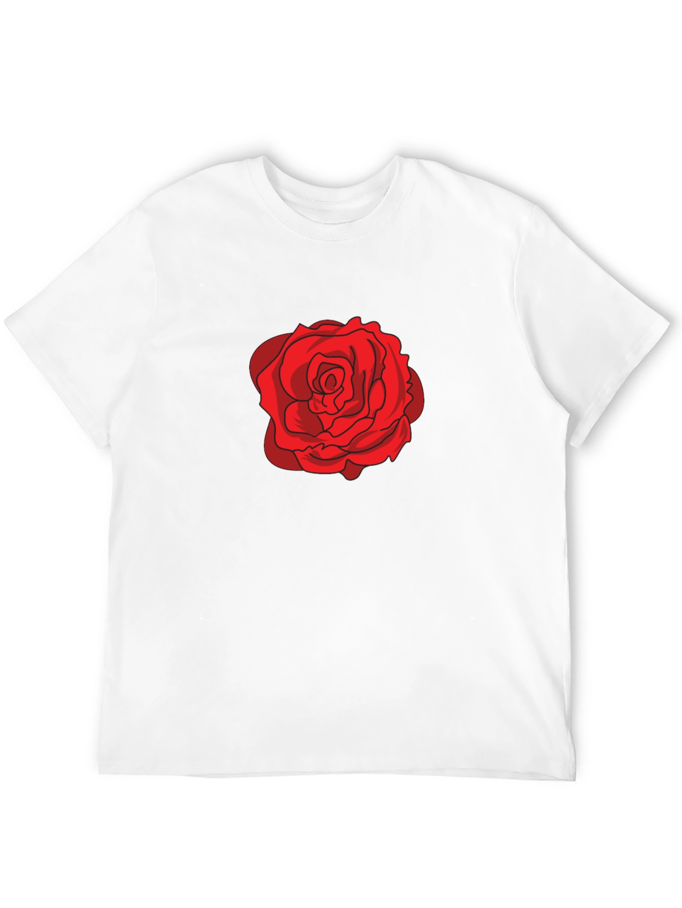 Red Rose Graphic Black T-Shirt