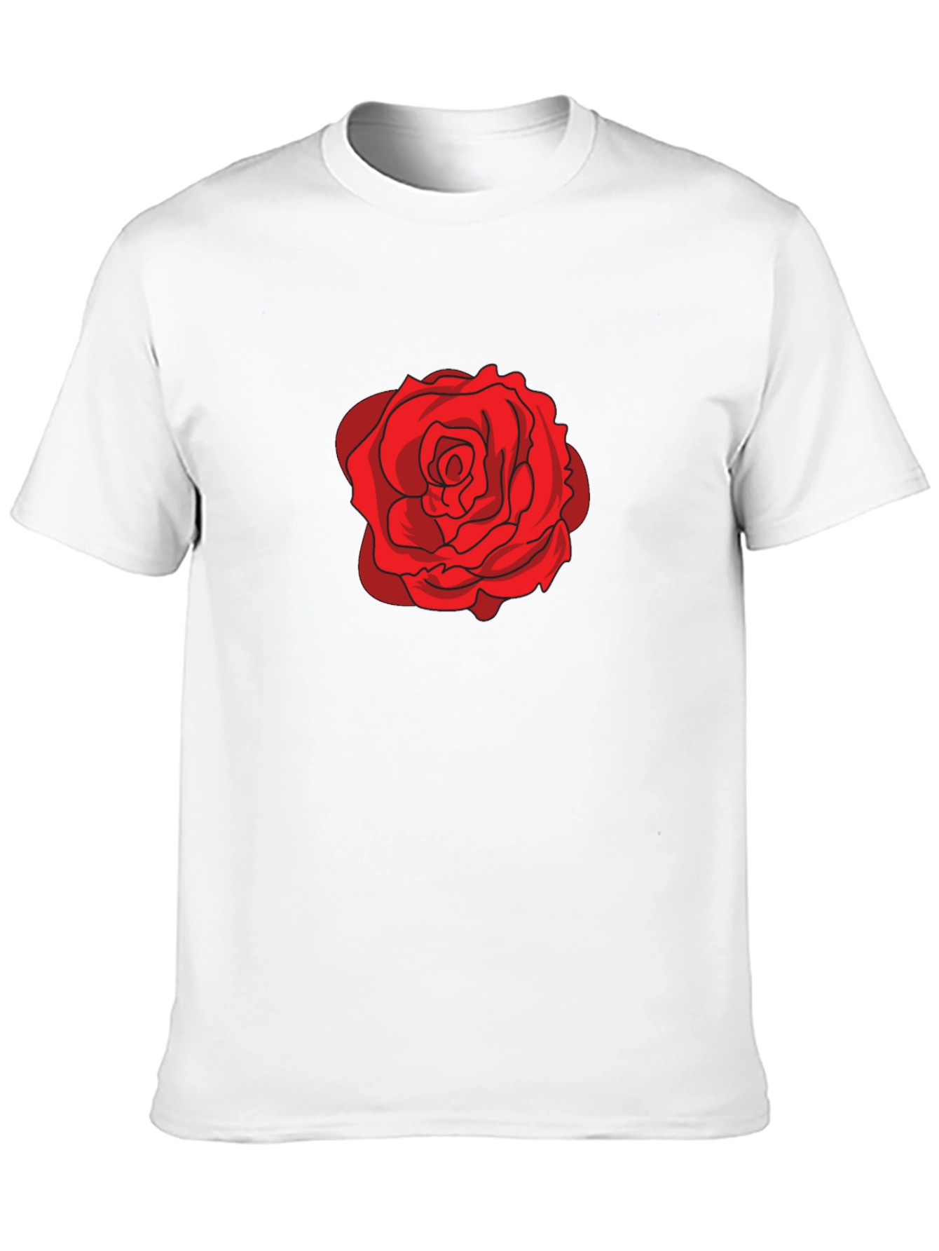 Red Rose Graphic Black T-Shirt