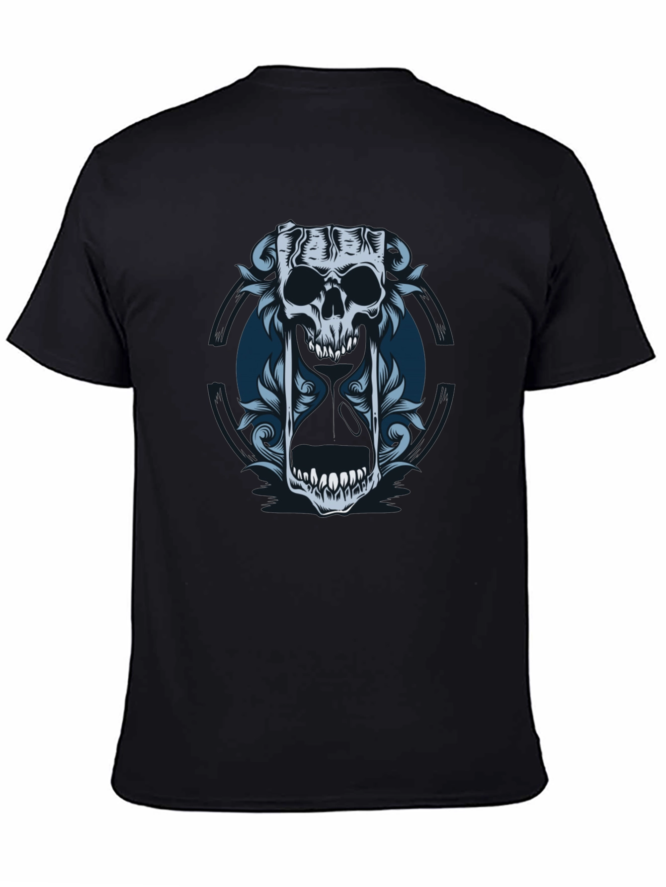 Skull Hourglass Graphic Tee - Edgy Style