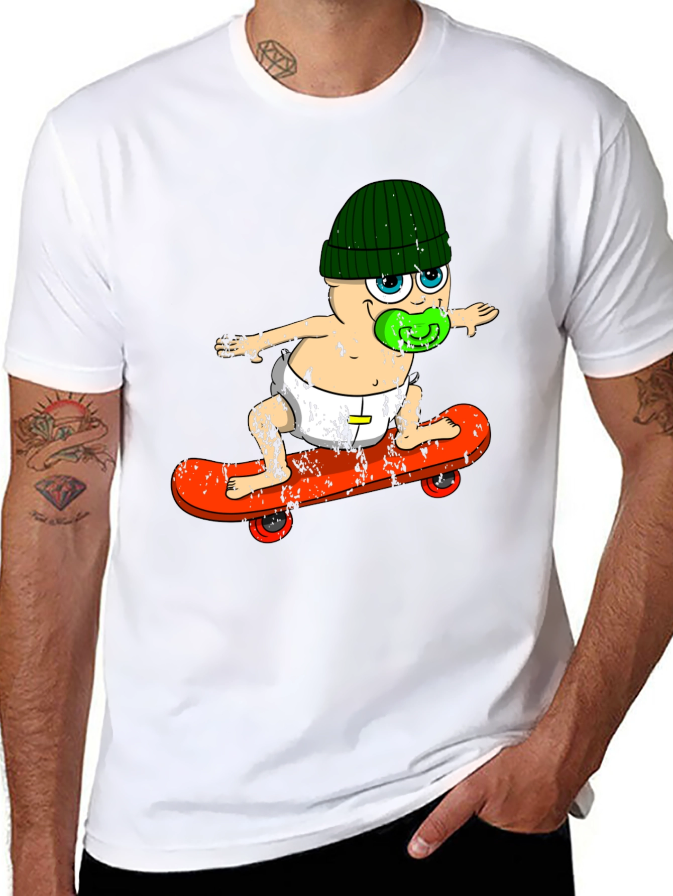 Baby Skateboarder T-Shirt - Cool Graphic Tee