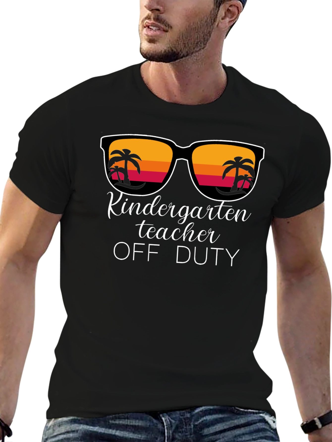 Kindergarten Teacher Off Duty Black T-Shirt