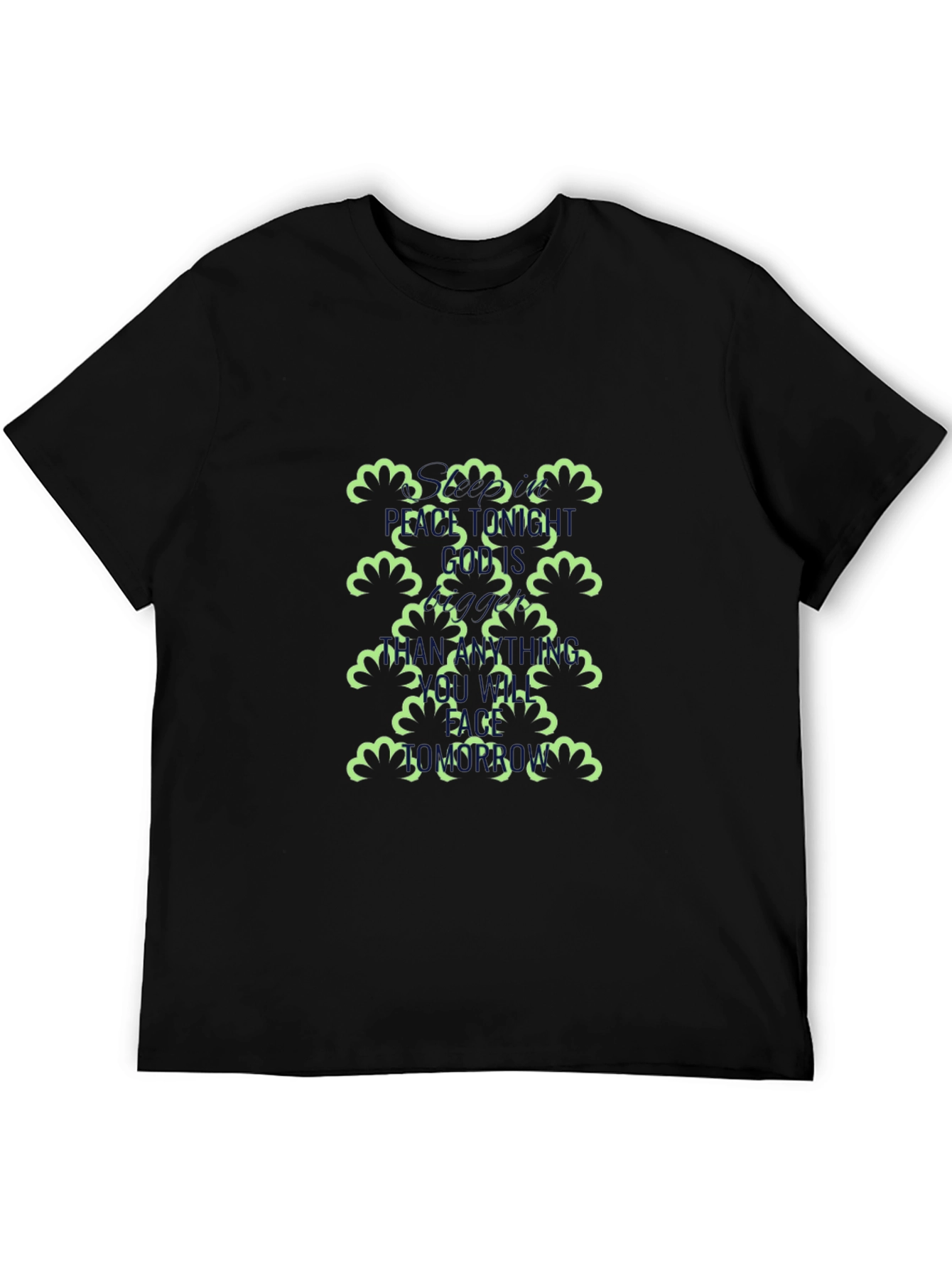 Unique Floral Pattern Black T-Shirt