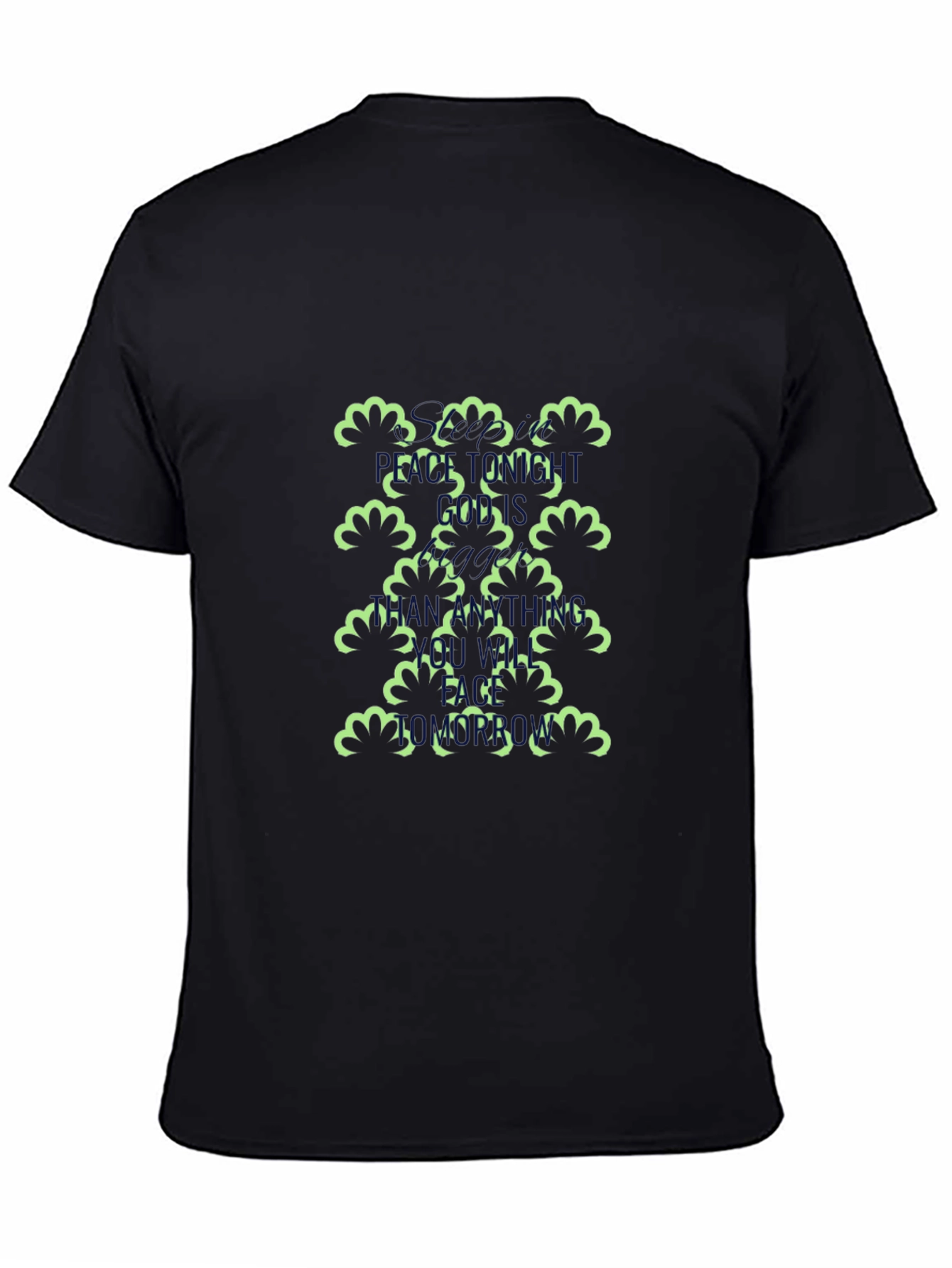 Unique Floral Pattern Black T-Shirt