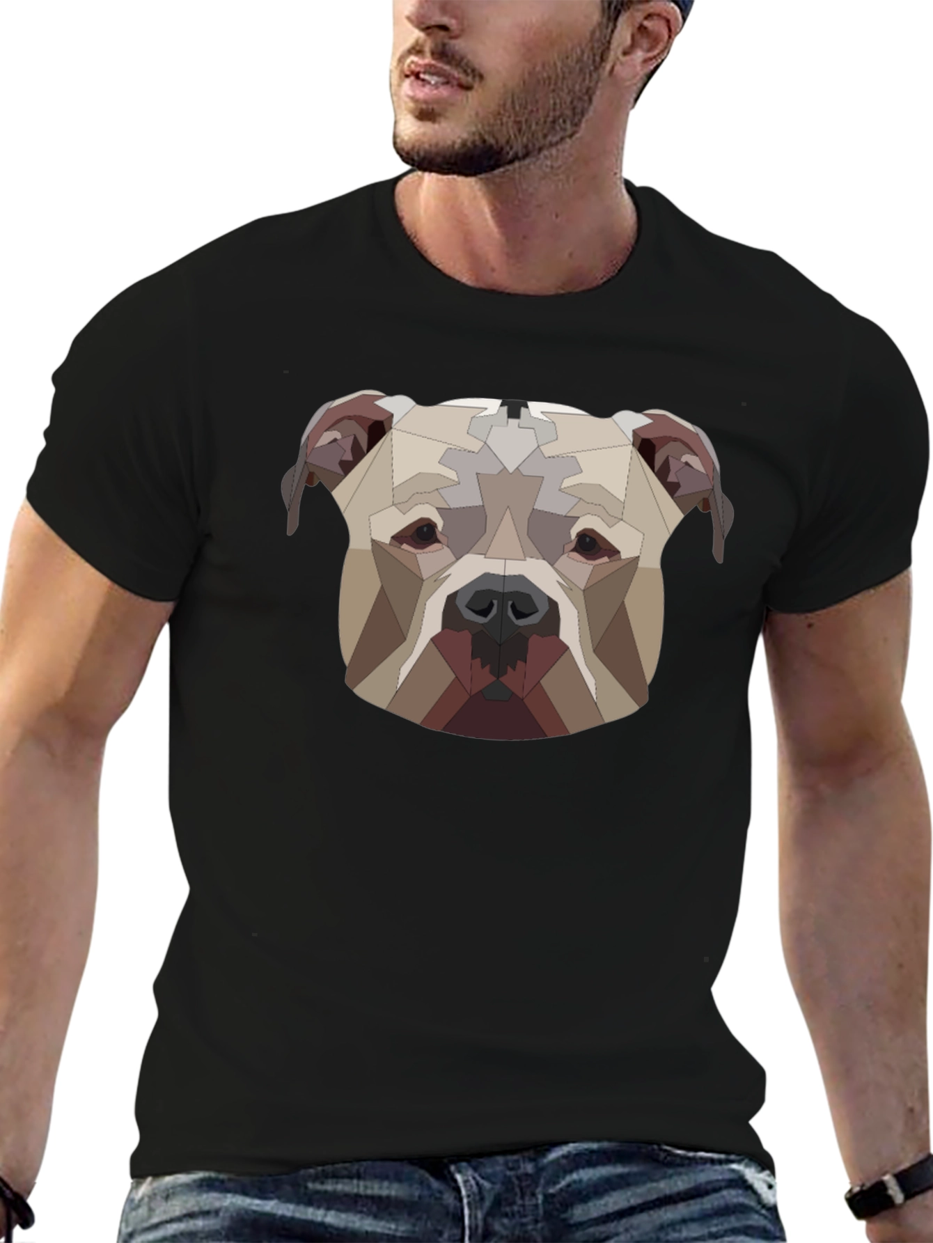 Geometric Dog Head T-Shirt – Modern Art Dog Lover Tee