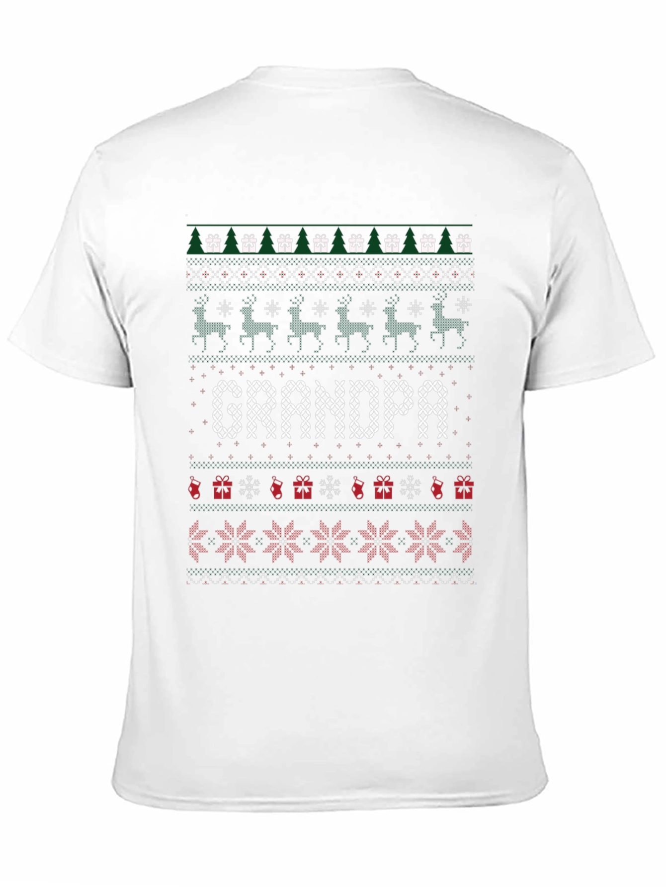Grandpa Christmas Sweater Style T-Shirt