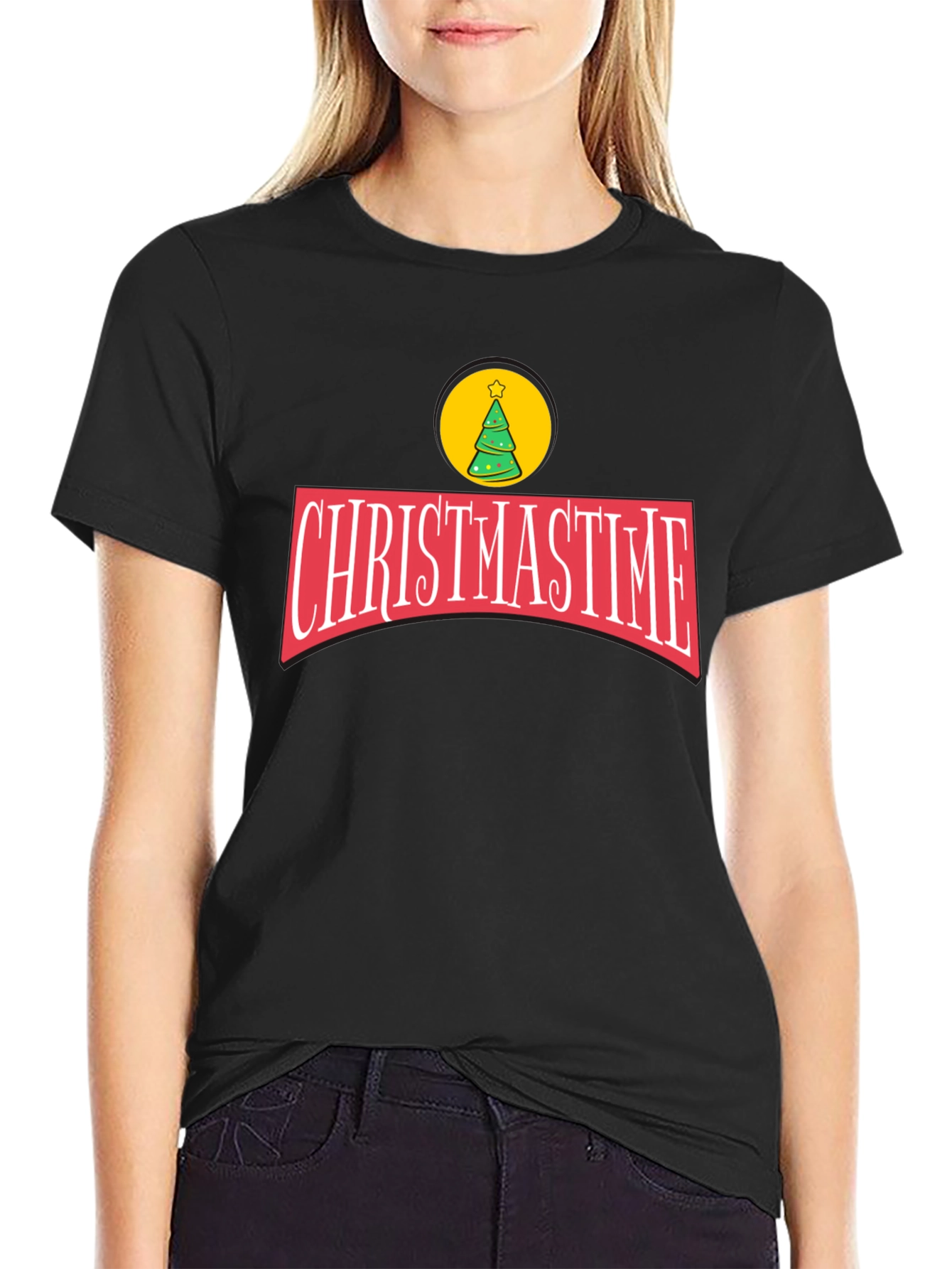 Christmastime Black Graphic Tee