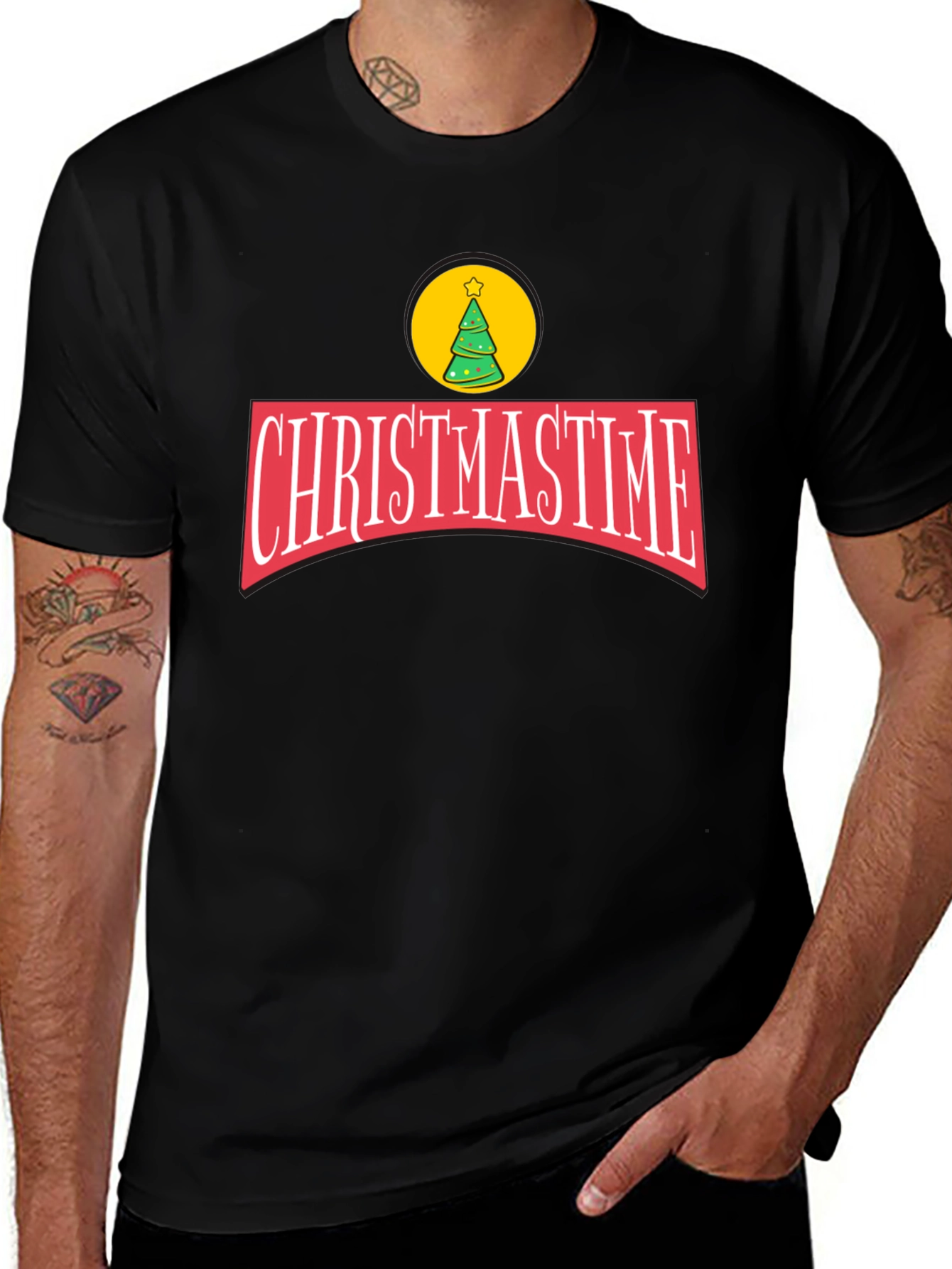 Christmastime Black Graphic Tee