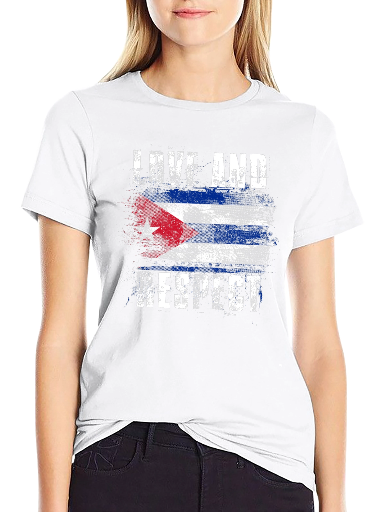 Cuba Flag Love and Respect Graphic T-Shirt
