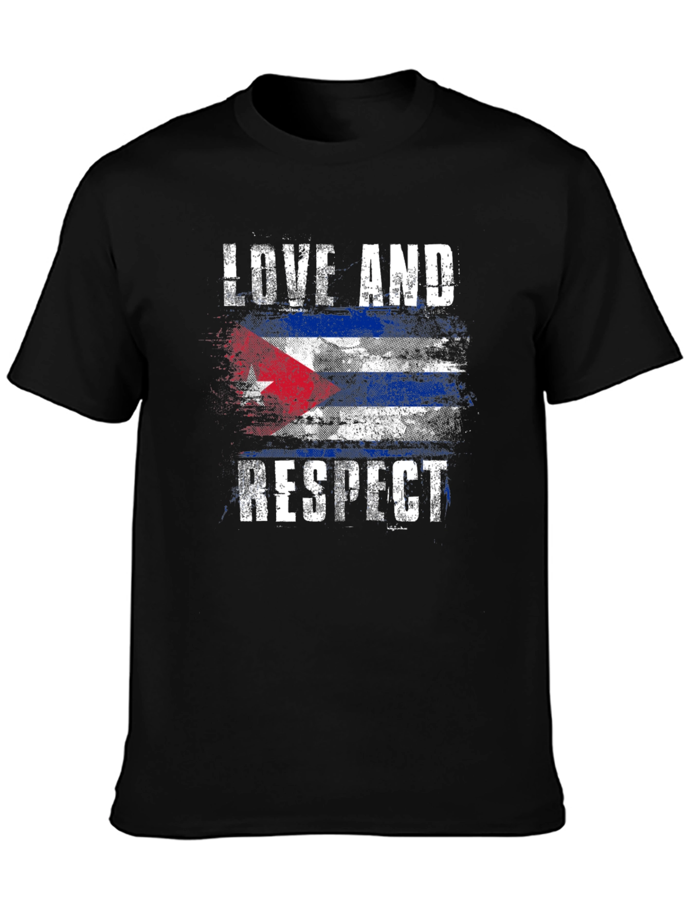 Cuba Flag Love and Respect Graphic T-Shirt