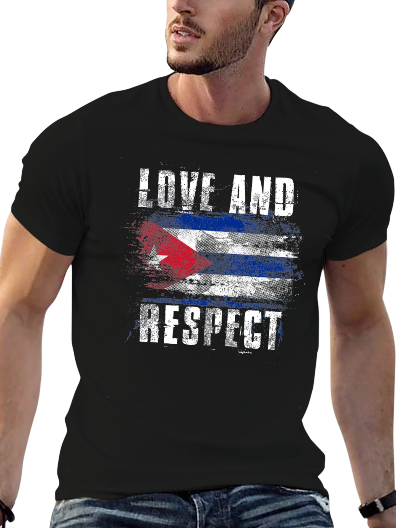 Cuba Flag Love and Respect Graphic T-Shirt