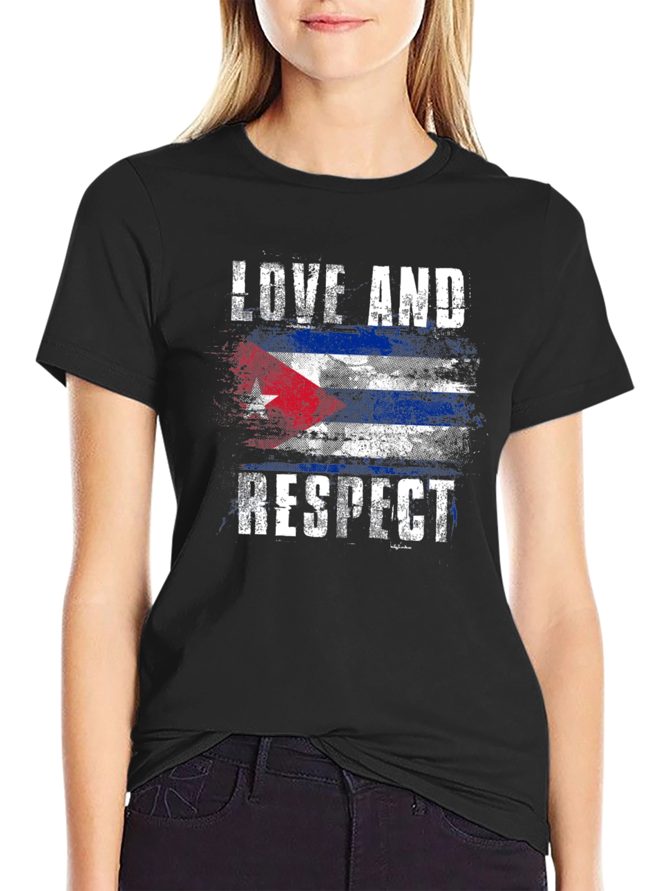 Cuba Flag Love and Respect Graphic T-Shirt