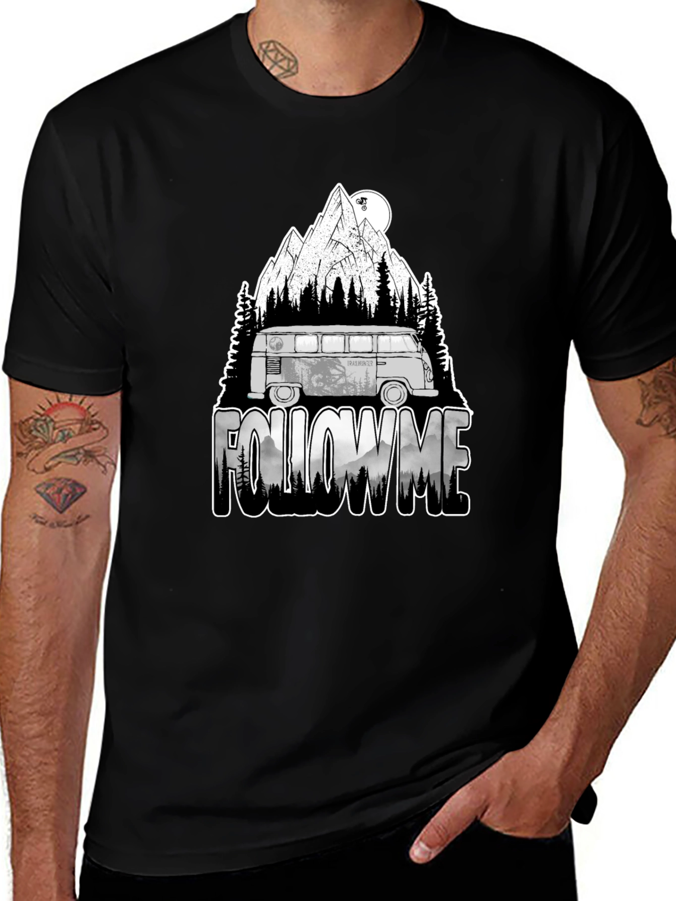 Follow Me Adventure Graphic Tee - Black