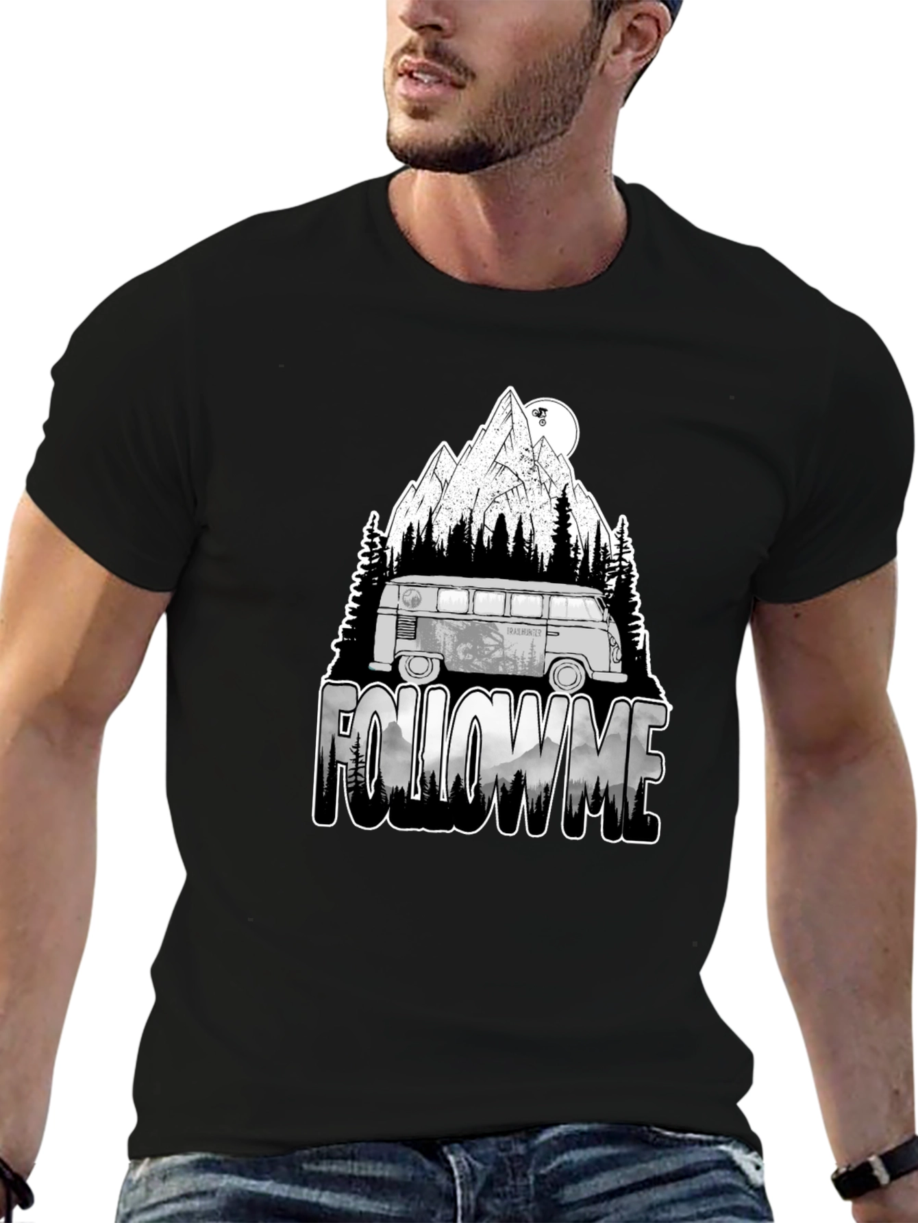 Follow Me Adventure Graphic Tee - Black