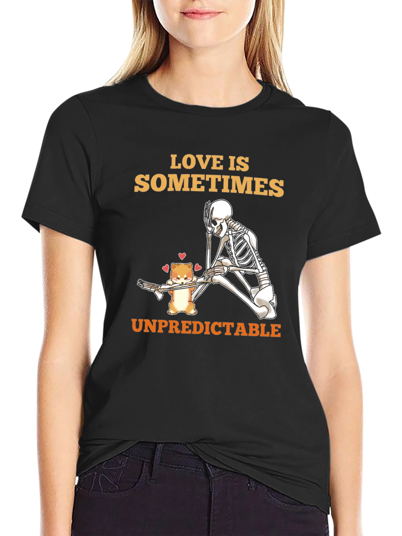 Love Is Unpredictable Black Graphic Tee