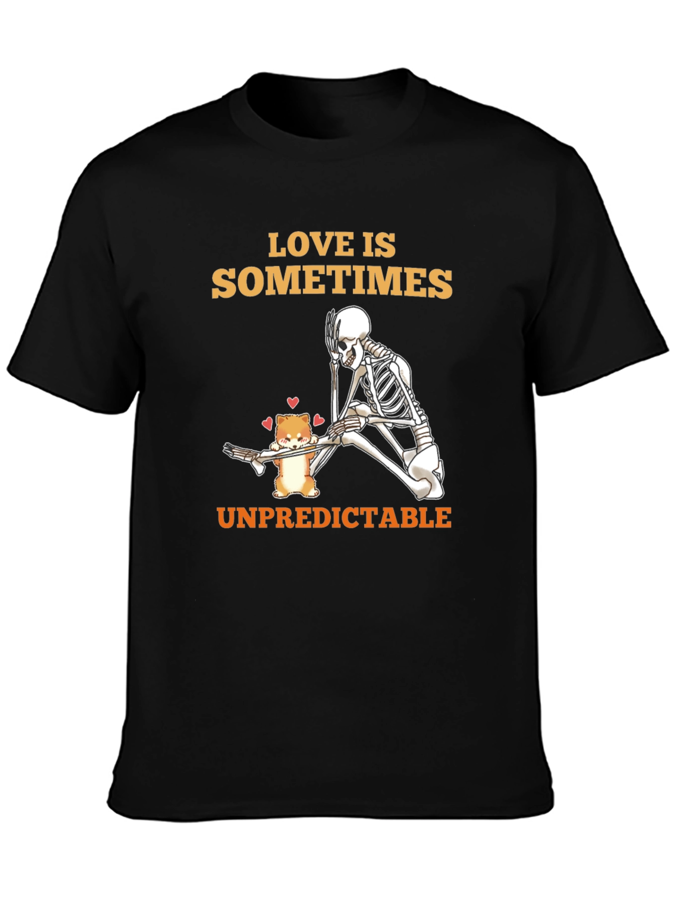 Love Is Unpredictable Black Graphic Tee