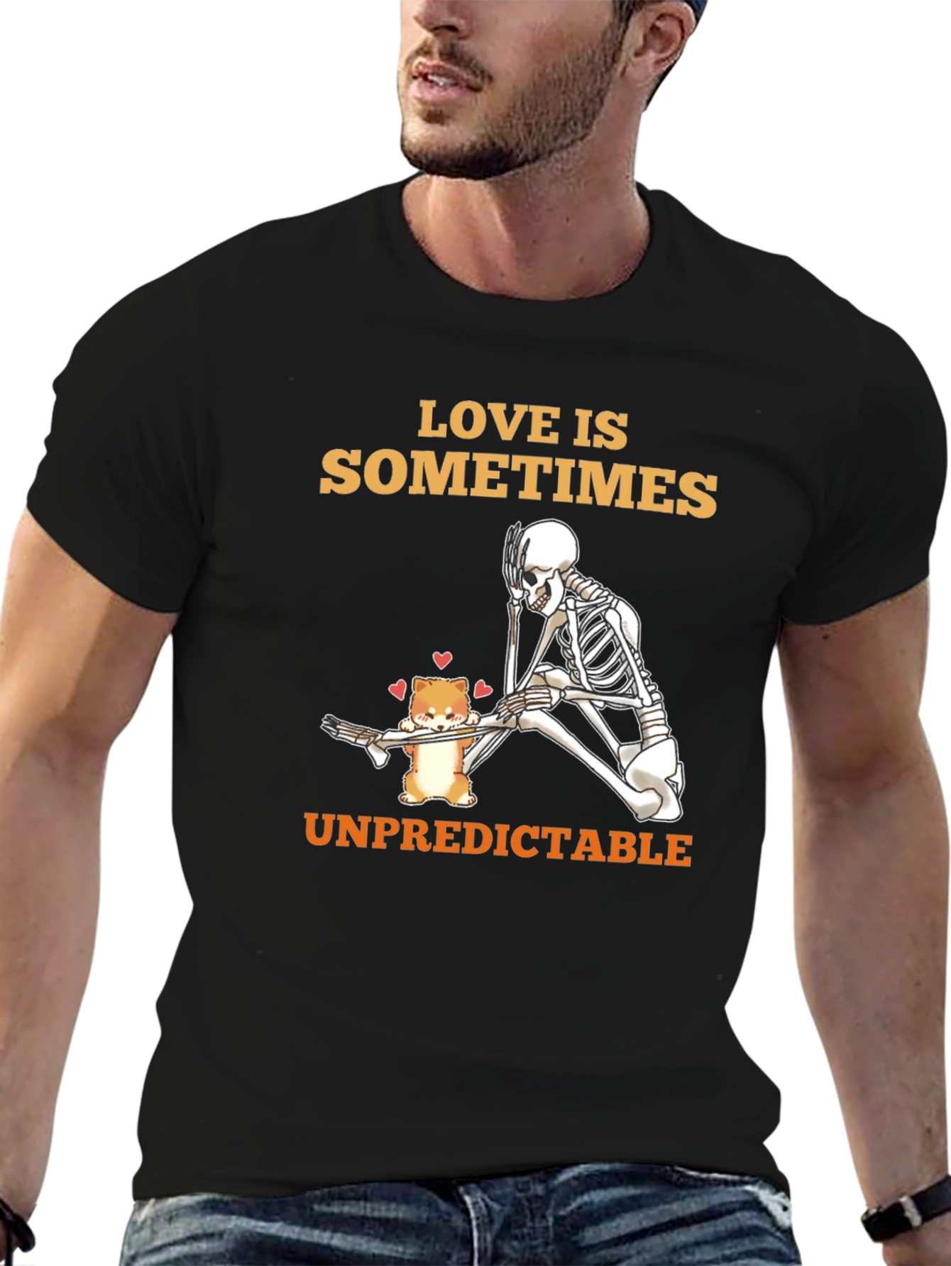 Love Is Unpredictable Black Graphic Tee