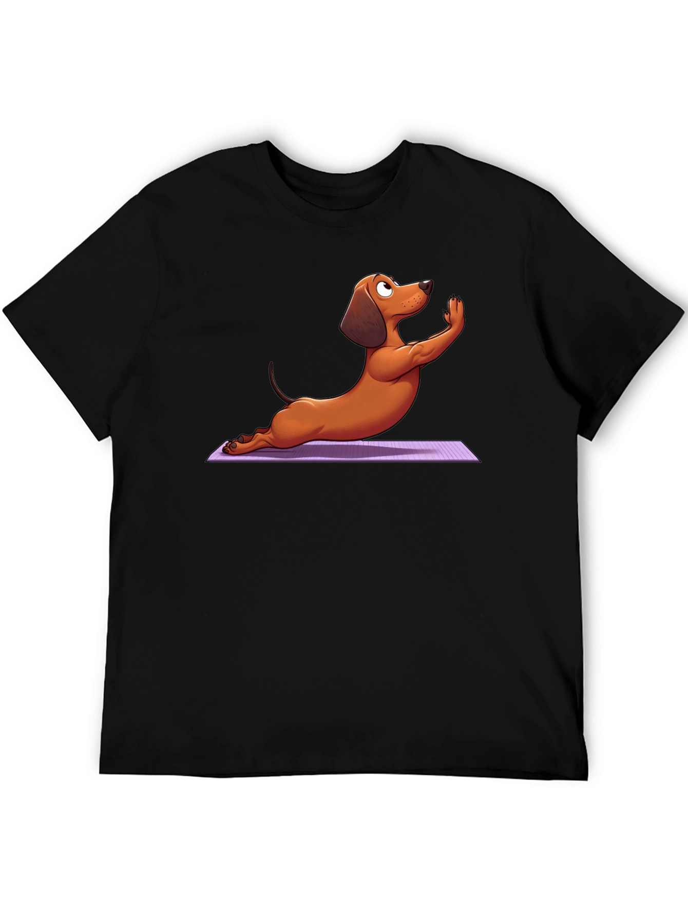 Yoga Dachshund Graphic Tee - Relaxed Fit