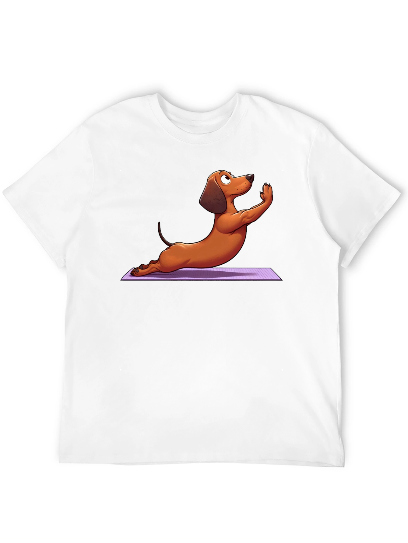 Yoga Dachshund Graphic Tee - Relaxed Fit