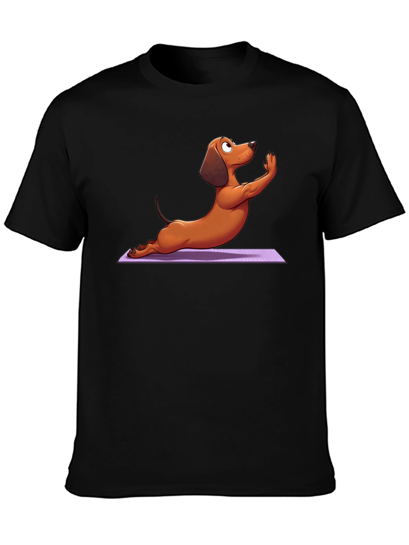 Yoga Dachshund Graphic Tee - Relaxed Fit