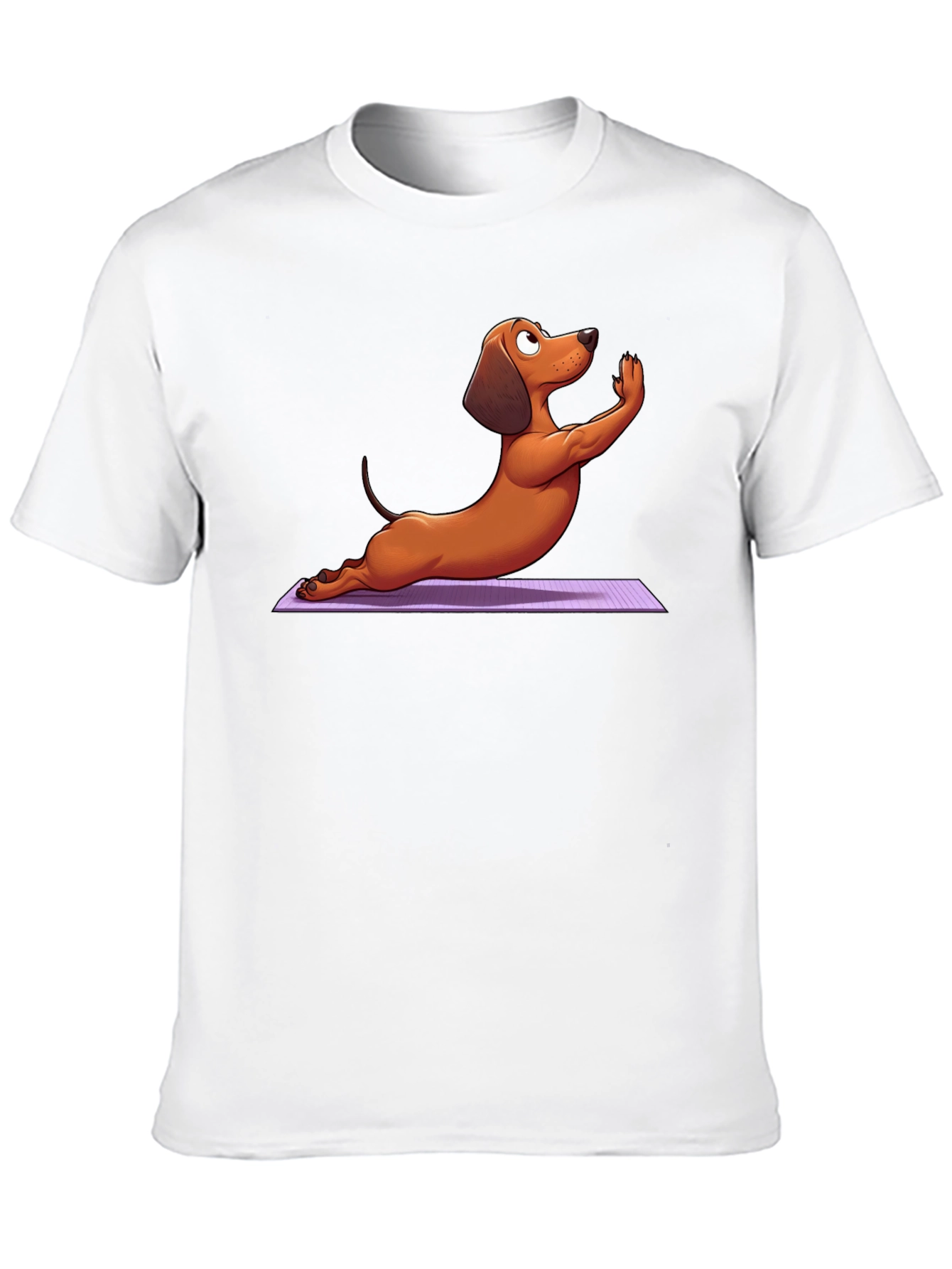 Yoga Dachshund Graphic Tee - Relaxed Fit