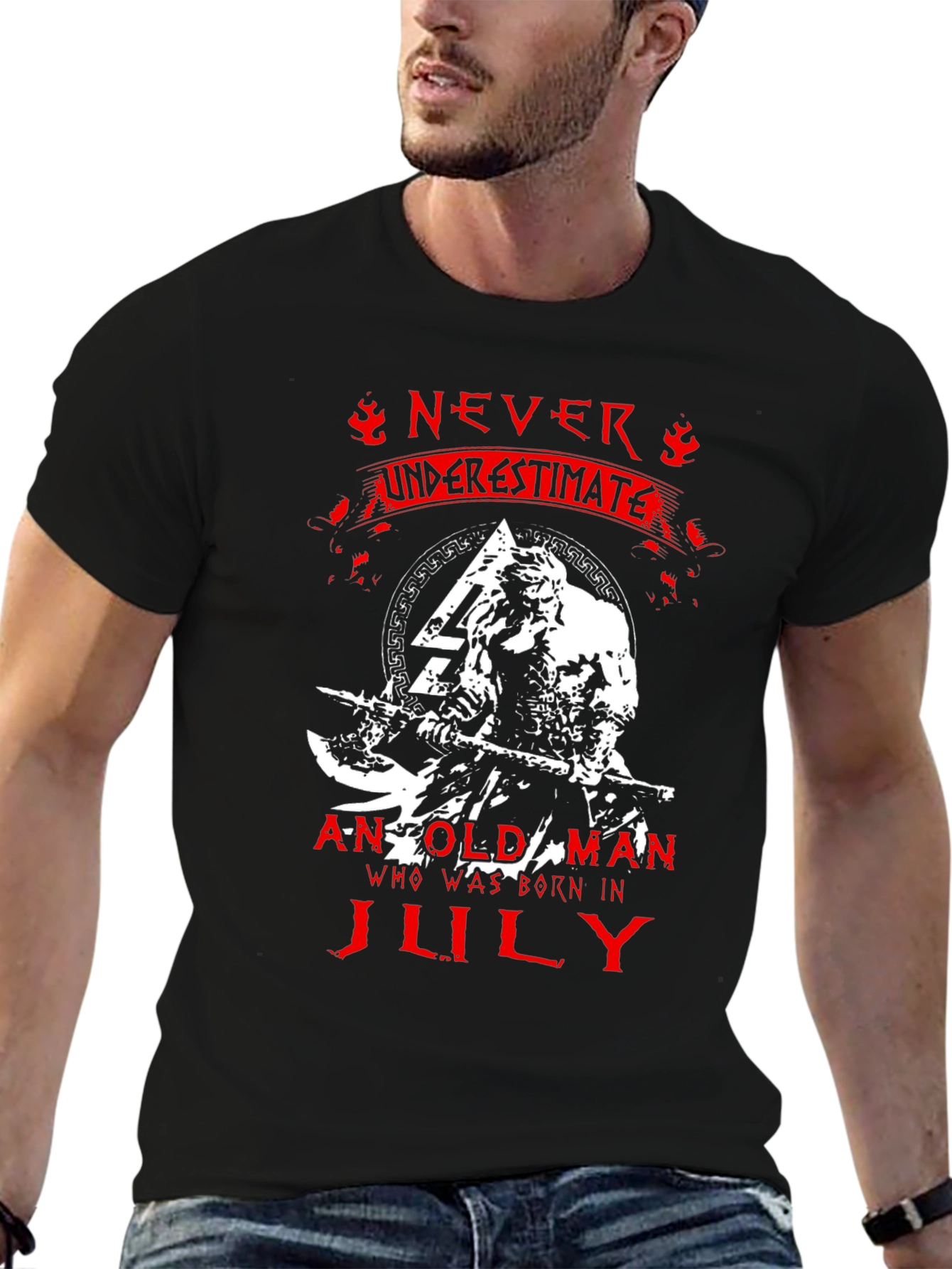 Never Underestimate Old Man Born in July T-Shirt