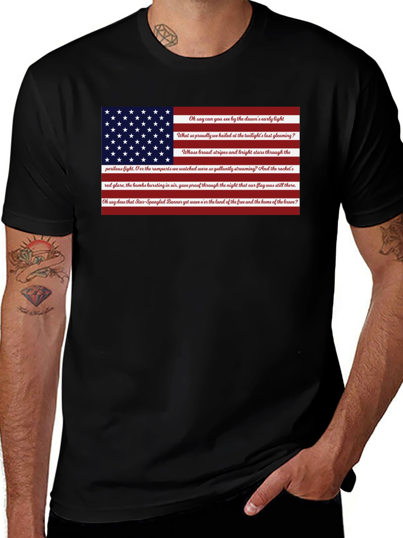 American Flag Star Spangled Banner Patriotic T-Shirt