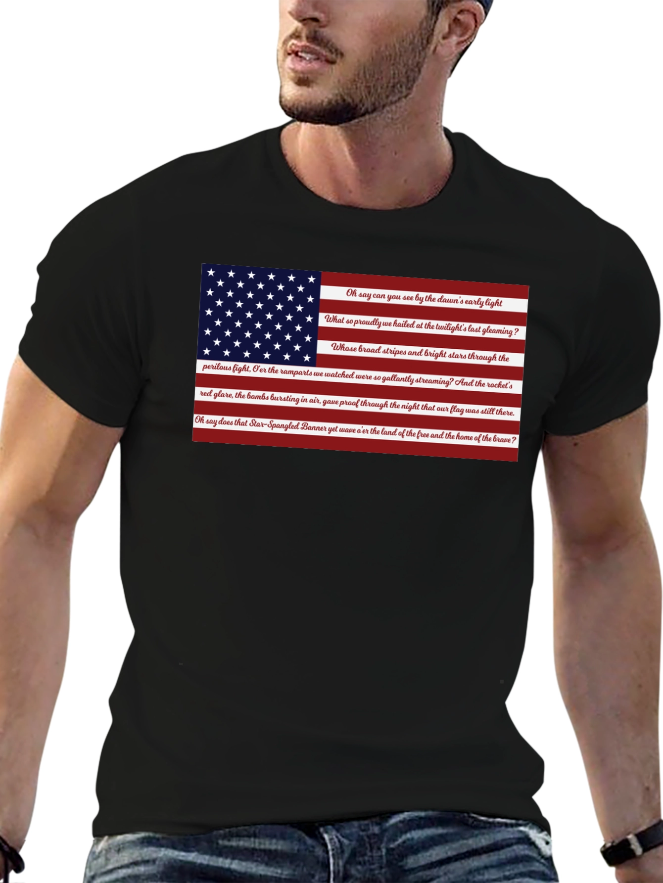 American Flag Star Spangled Banner Patriotic T-Shirt