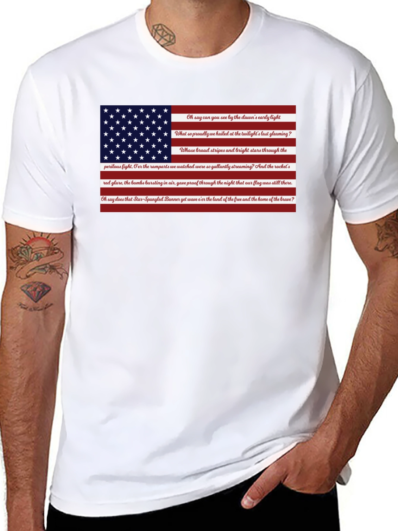 American Flag Star Spangled Banner Patriotic T-Shirt