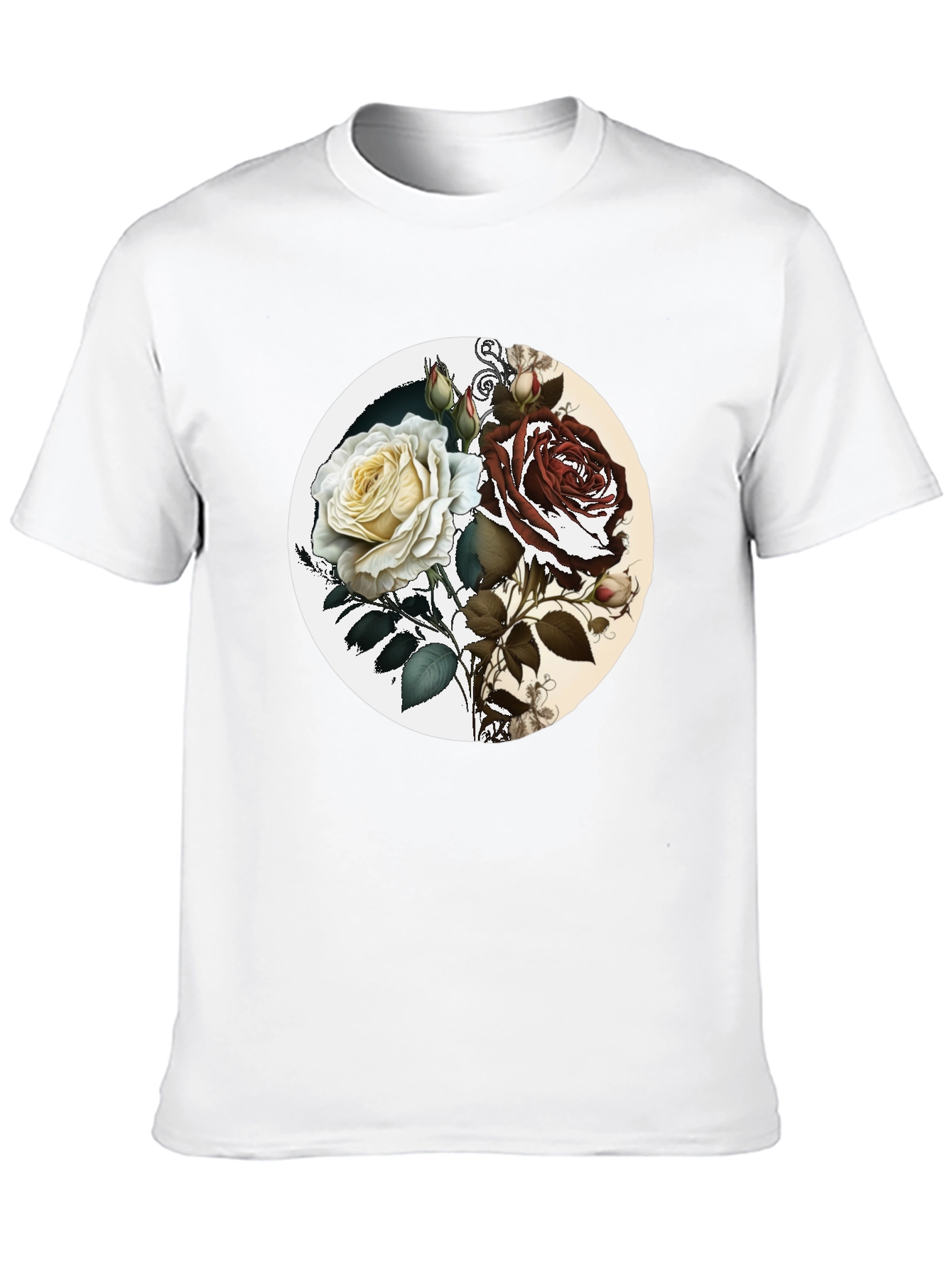 Yin Yang Rose Graphic Tee - Unisex
