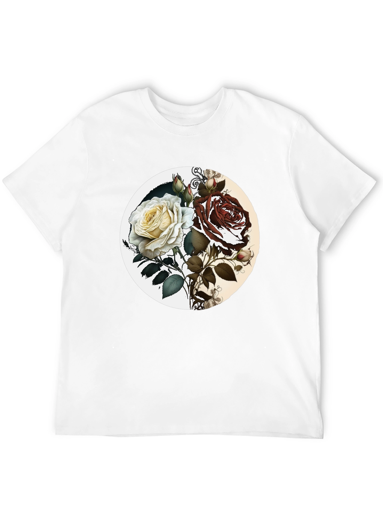 Yin Yang Rose Graphic Tee - Unisex