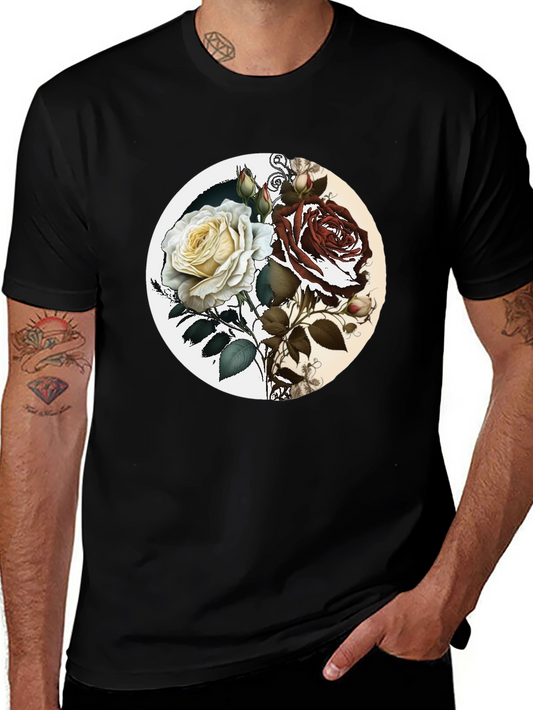 Yin Yang Rose Graphic Tee - Unisex