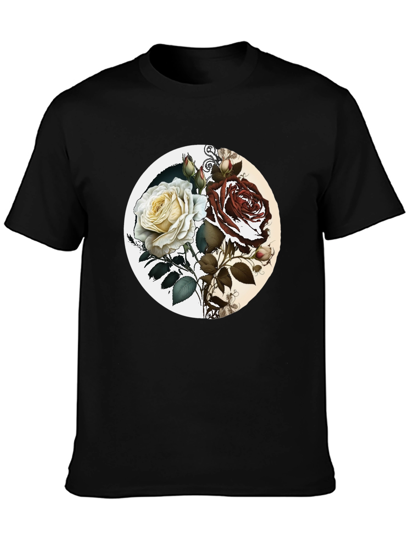 Yin Yang Rose Graphic Tee - Unisex