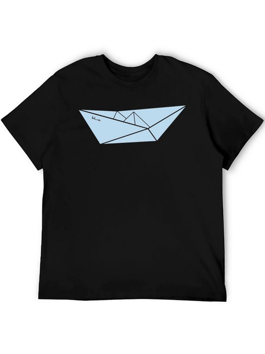 Geometric Paper Boat Tee - Modern Style
