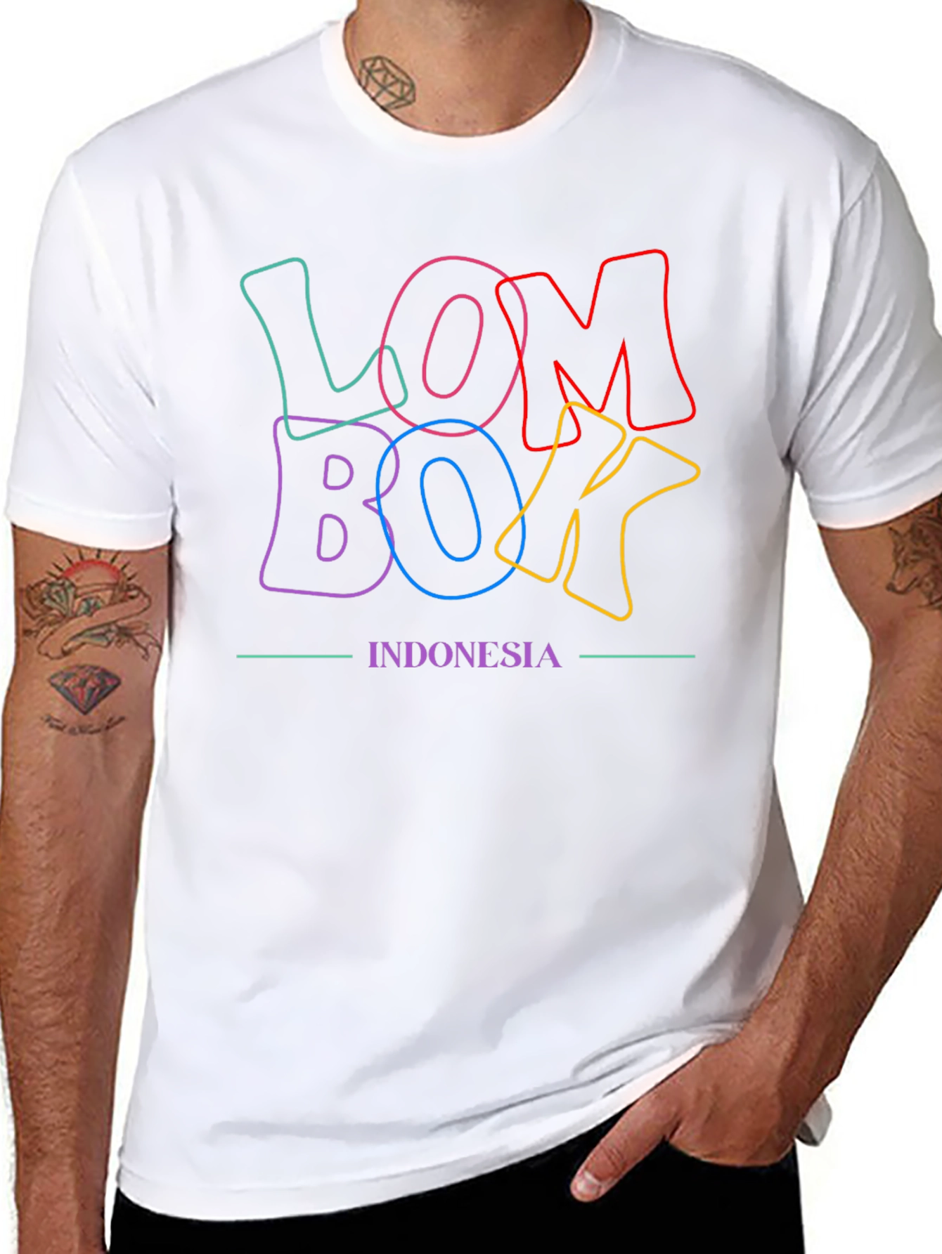 Lombok Indonesia Graphic Tee - Stylish Casual Top