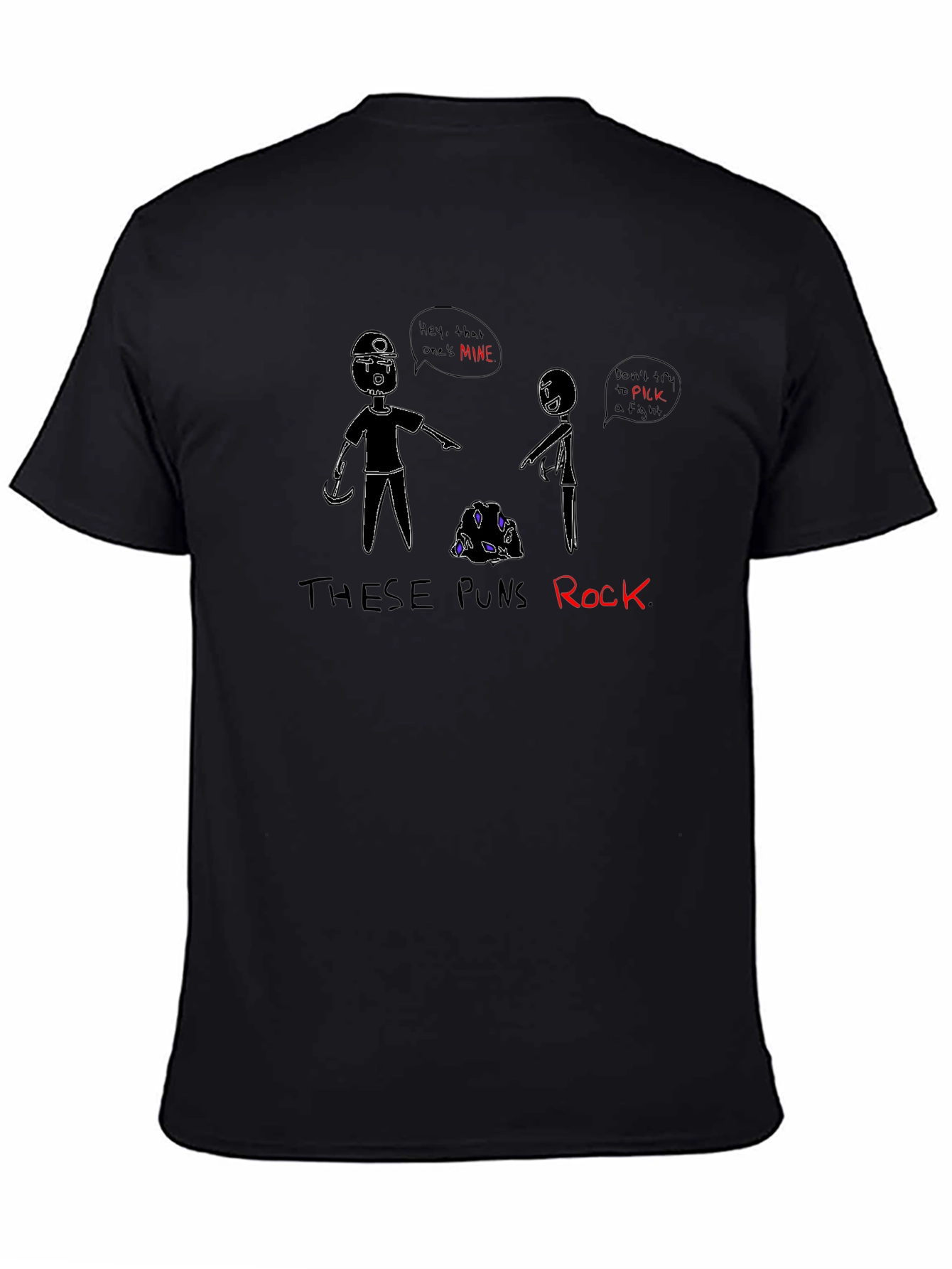 These Puns Rock T-Shirt - Miner Cartoon Design