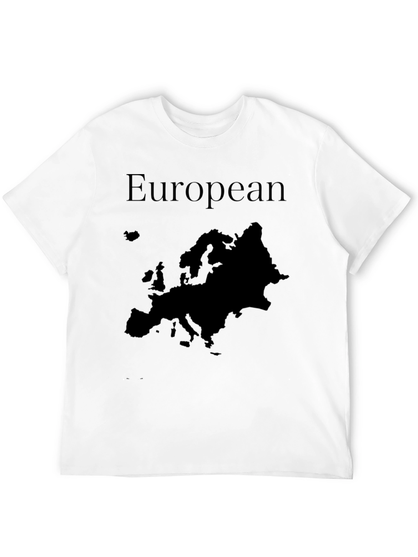 European Map Graphic T-Shirt - Black