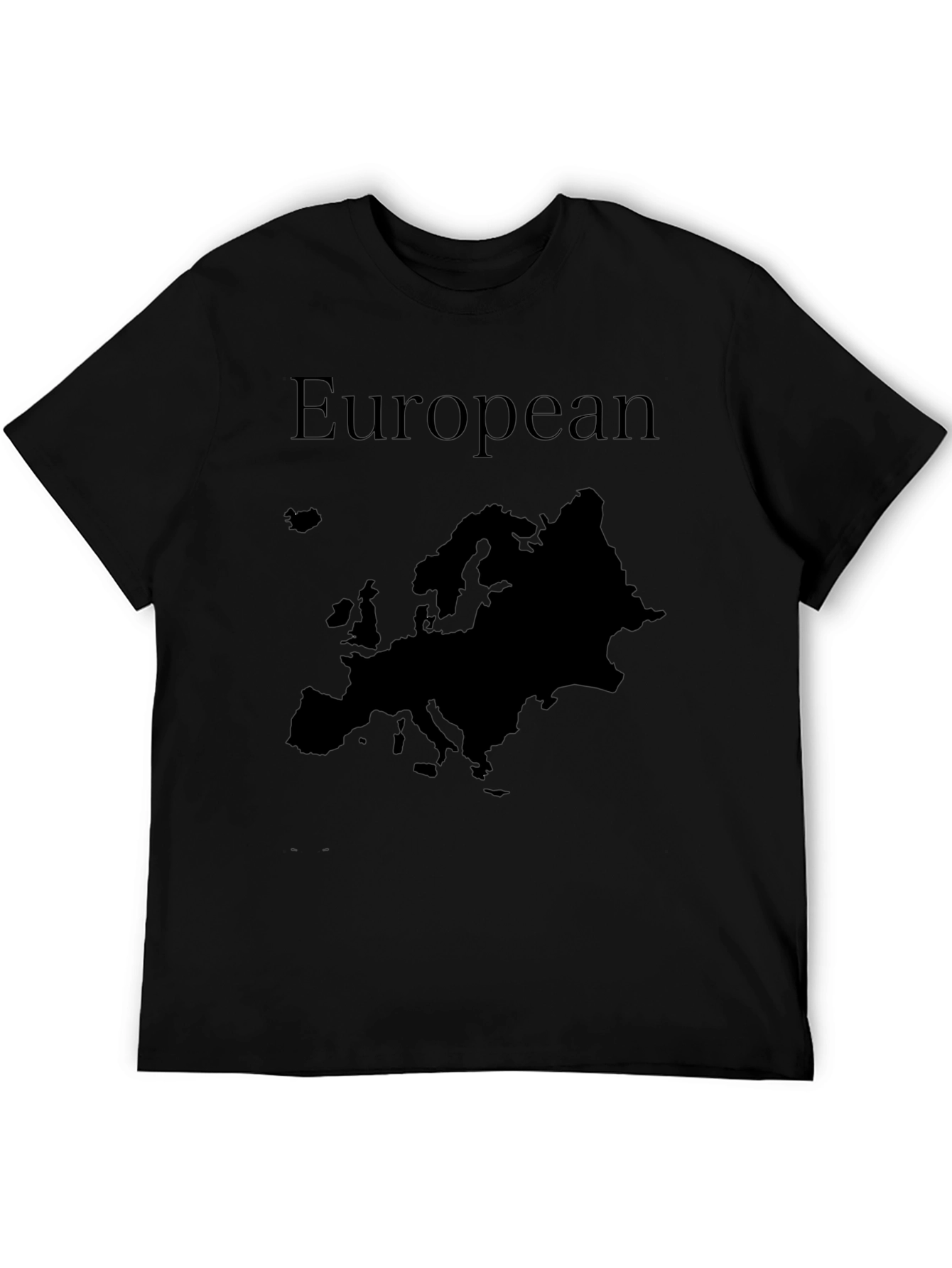 European Map Graphic T-Shirt - Black