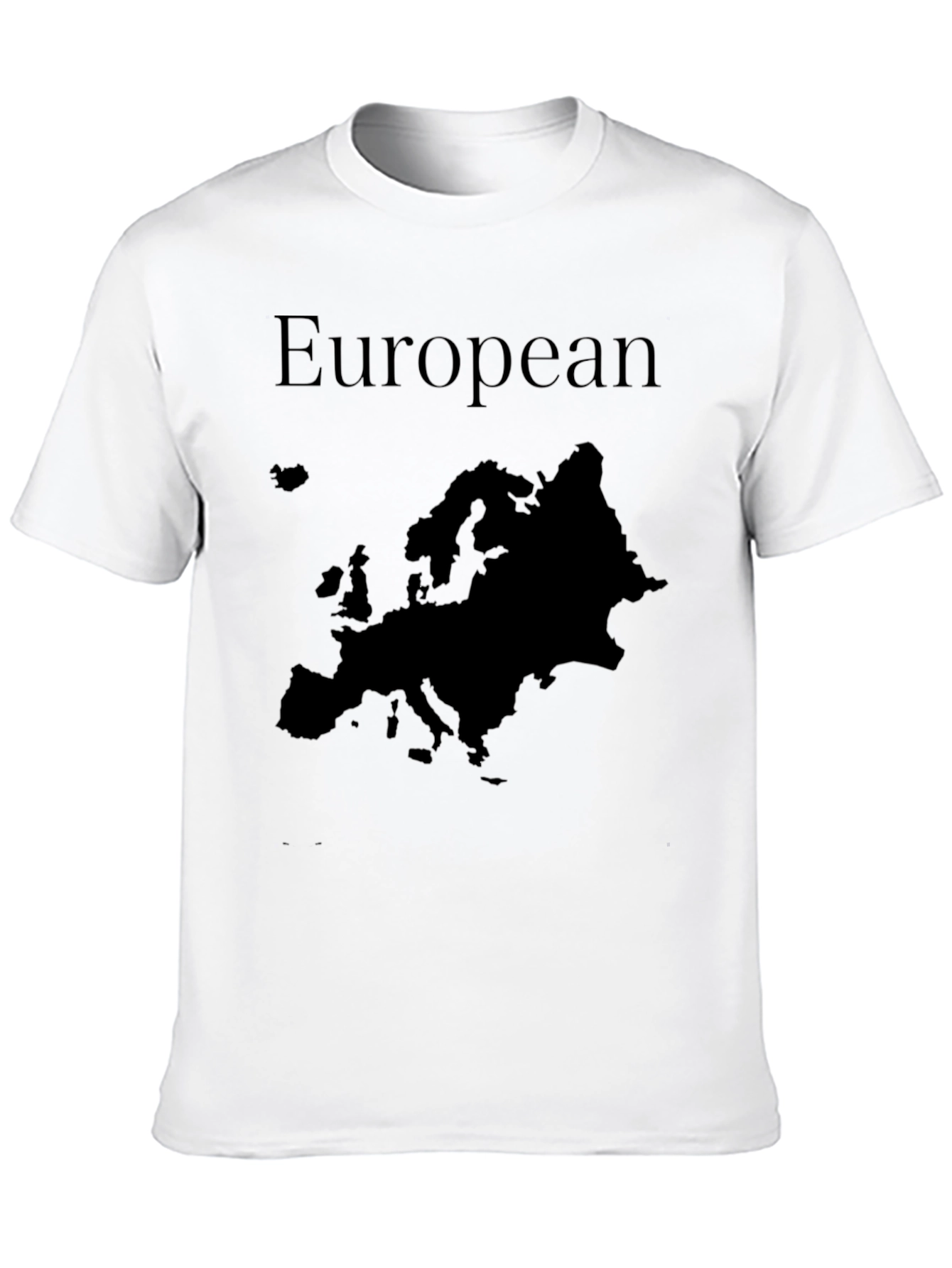 European Map Graphic T-Shirt - Black