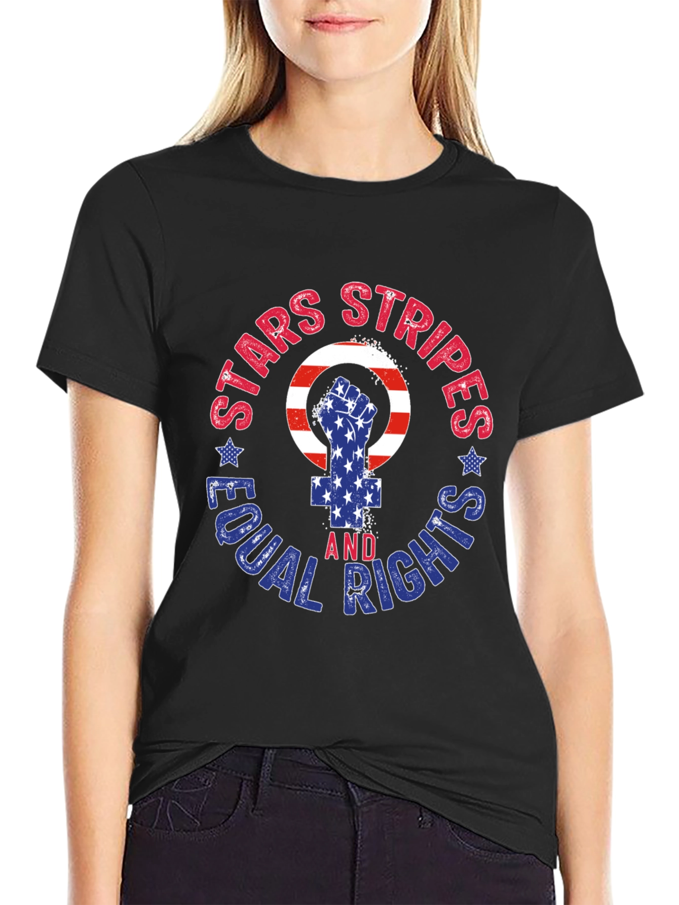Stars Stripes Equal Rights Graphic T-Shirt