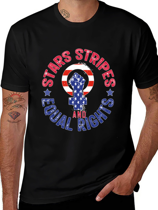 Stars Stripes Equal Rights Graphic T-Shirt
