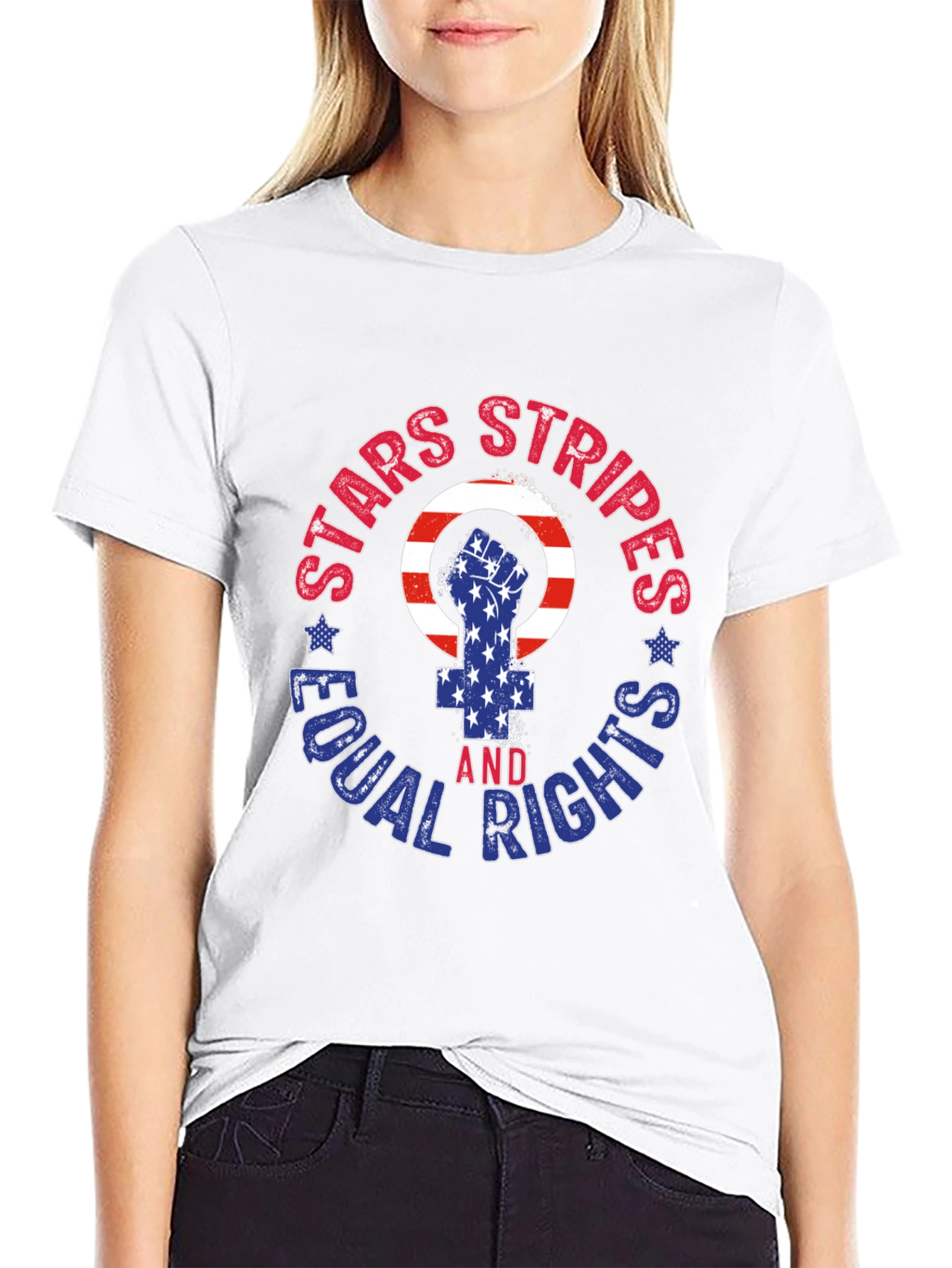Stars Stripes Equal Rights Graphic T-Shirt