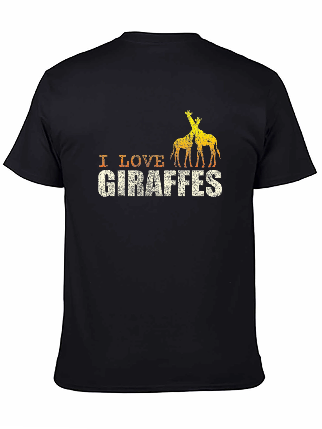 I Love Giraffes Black T-Shirt