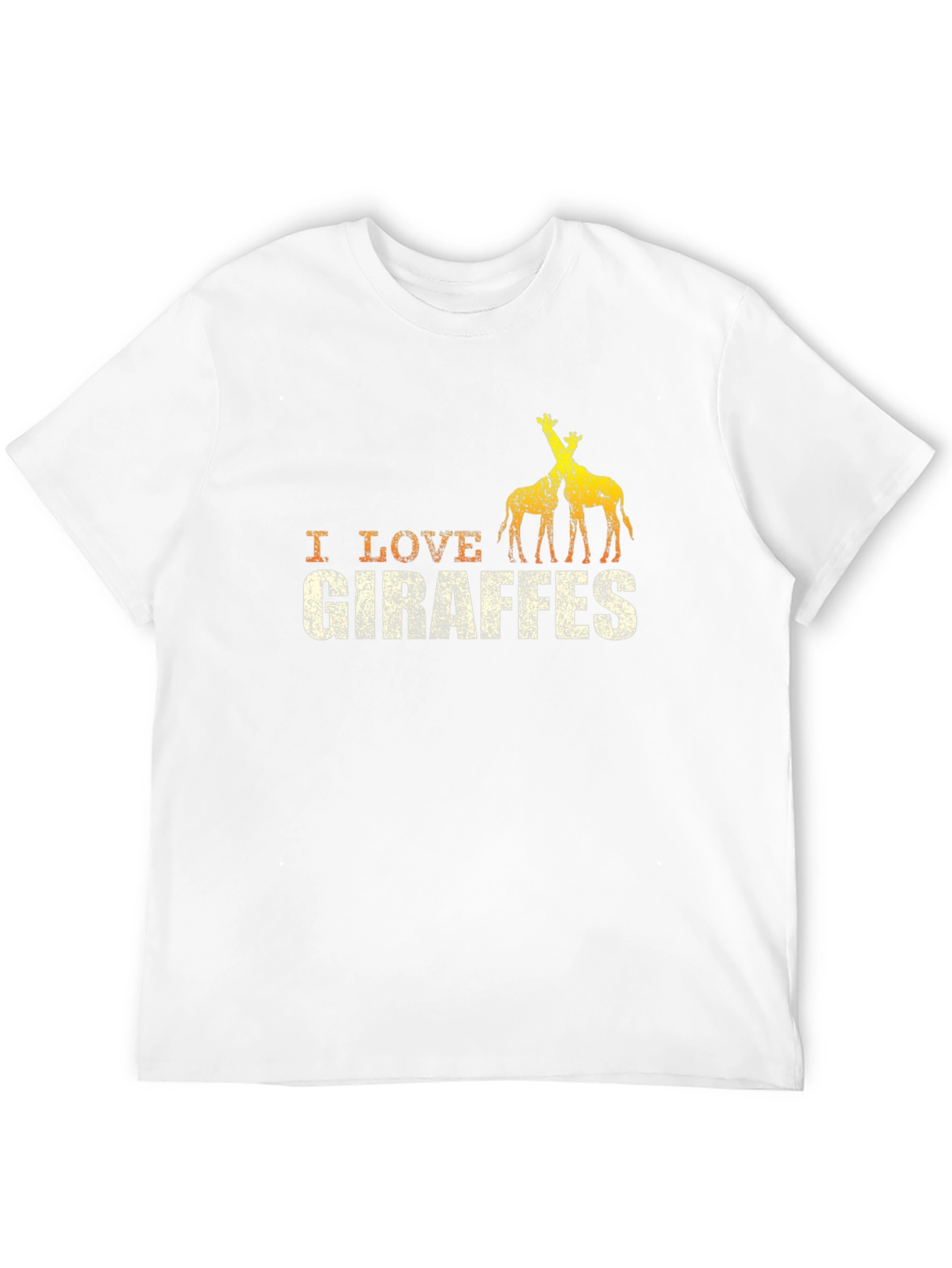 I Love Giraffes Black T-Shirt