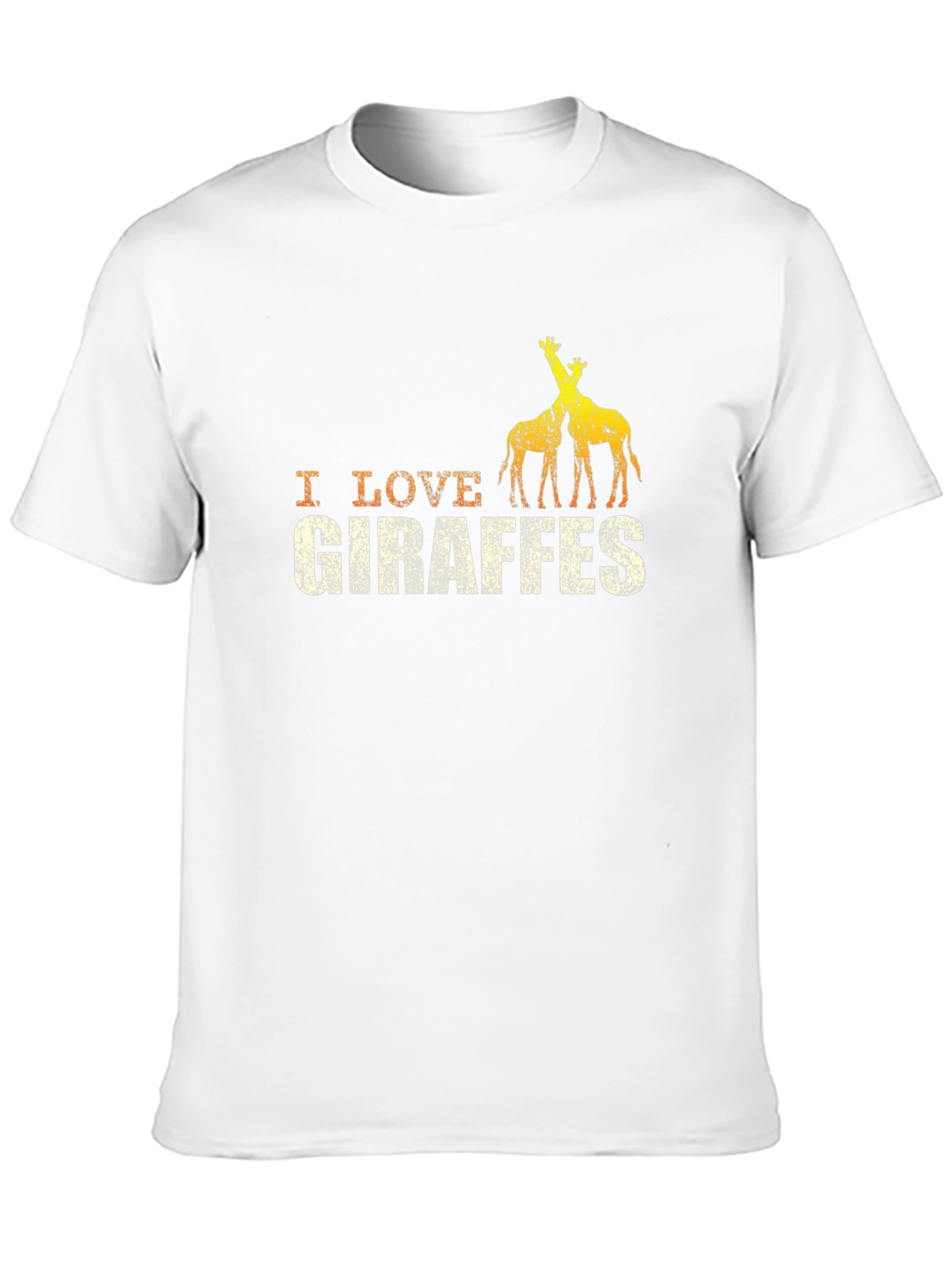 I Love Giraffes Black T-Shirt