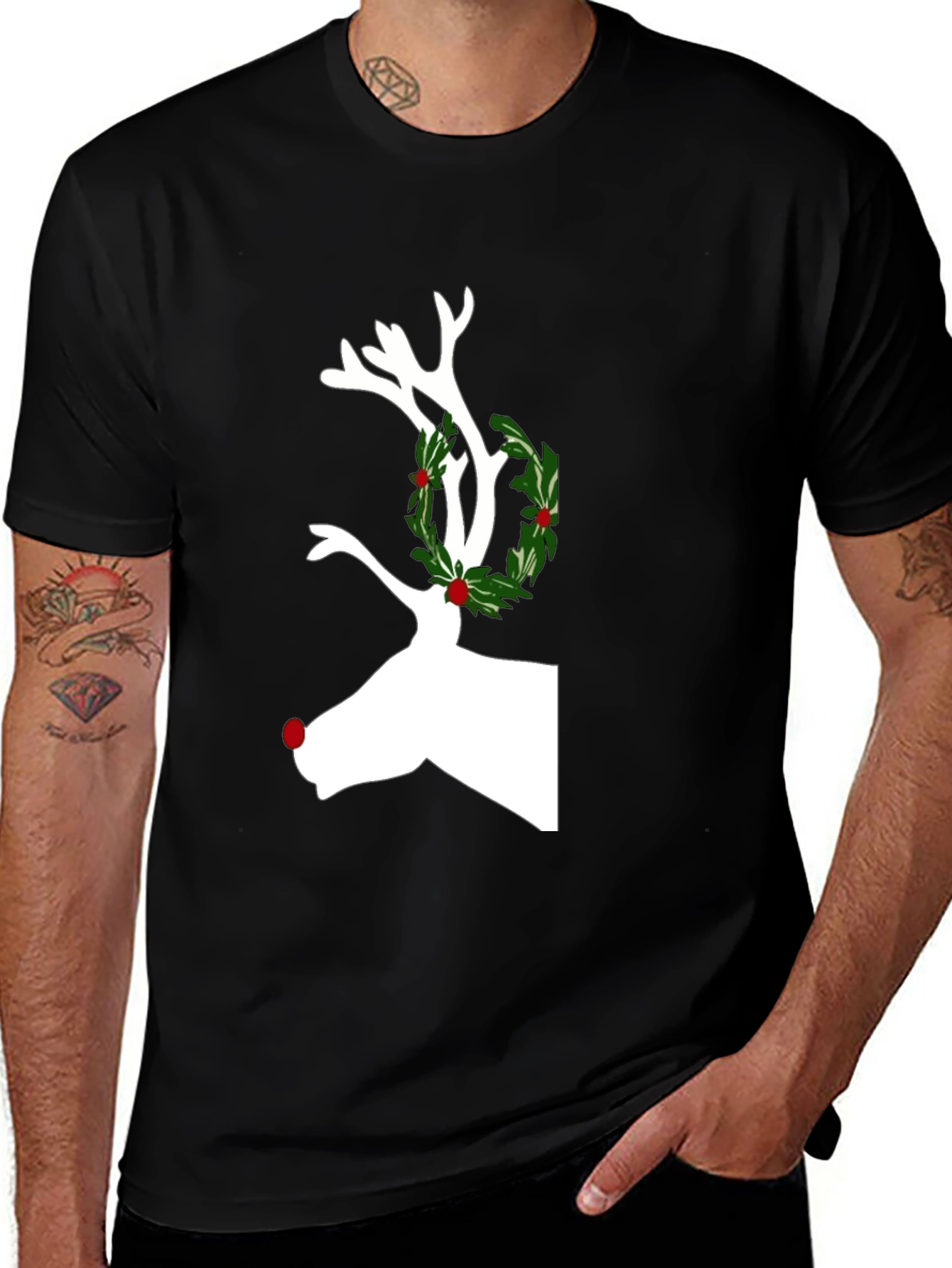 Festive Reindeer T-Shirt - Holiday Cheer