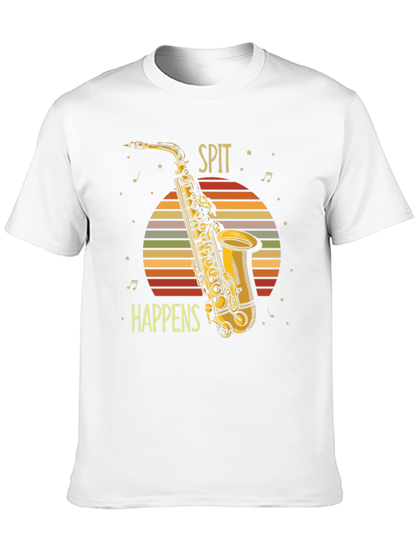 Spit Happens Saxophone Graphic Tee - Musician Humor