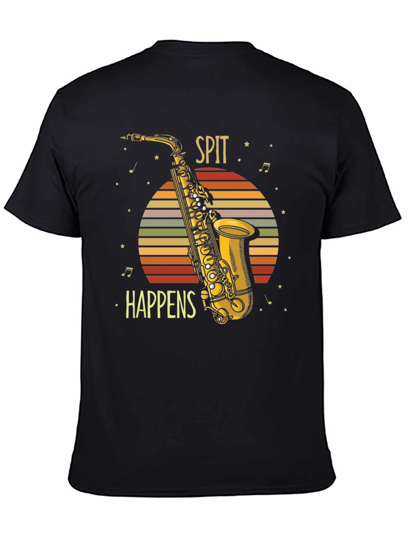 Spit Happens Saxophone Graphic Tee - Musician Humor