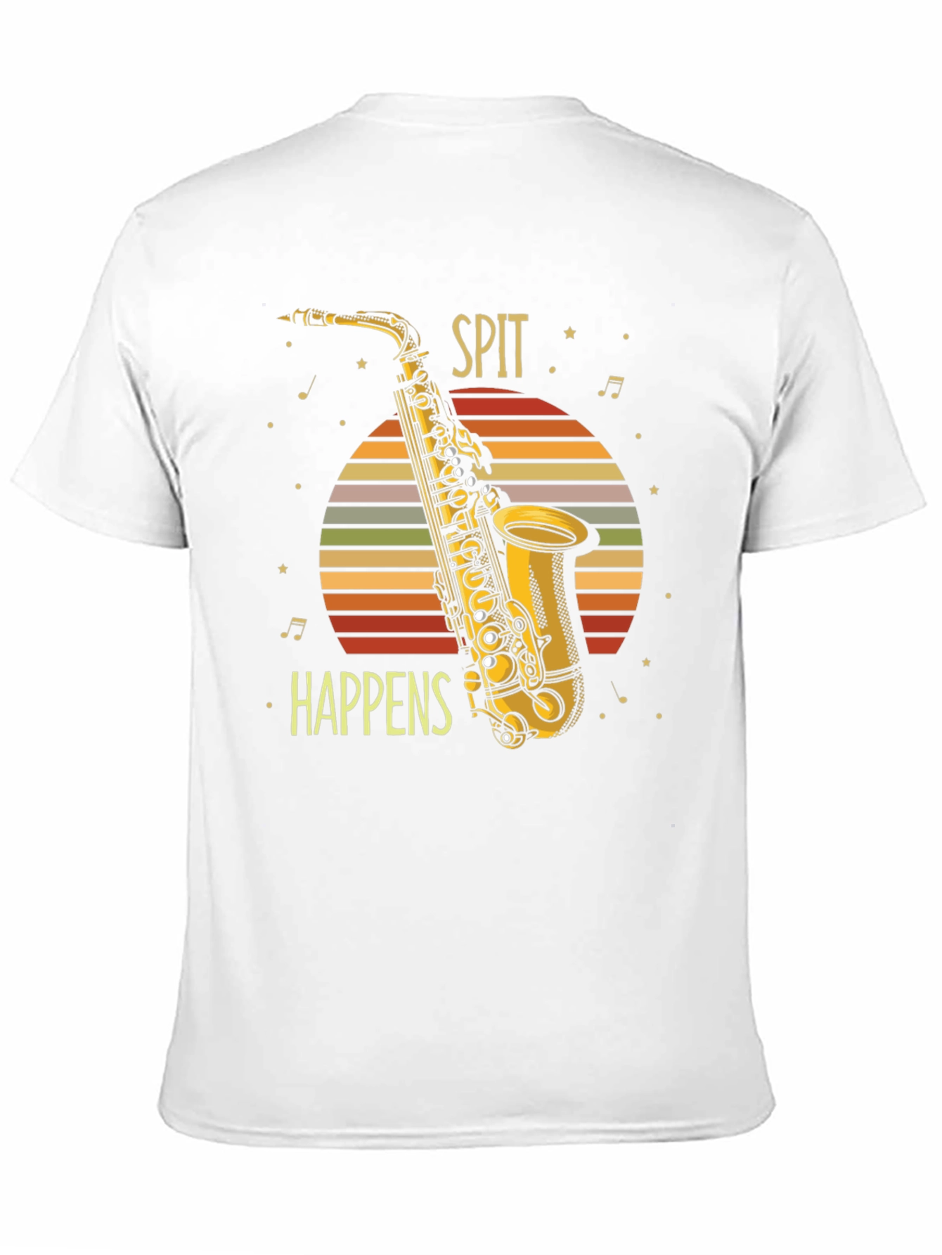 Spit Happens Saxophone Graphic Tee - Musician Humor