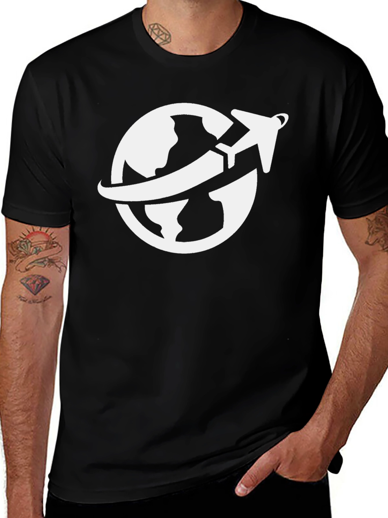 Travel the World Graphic Tee - Black