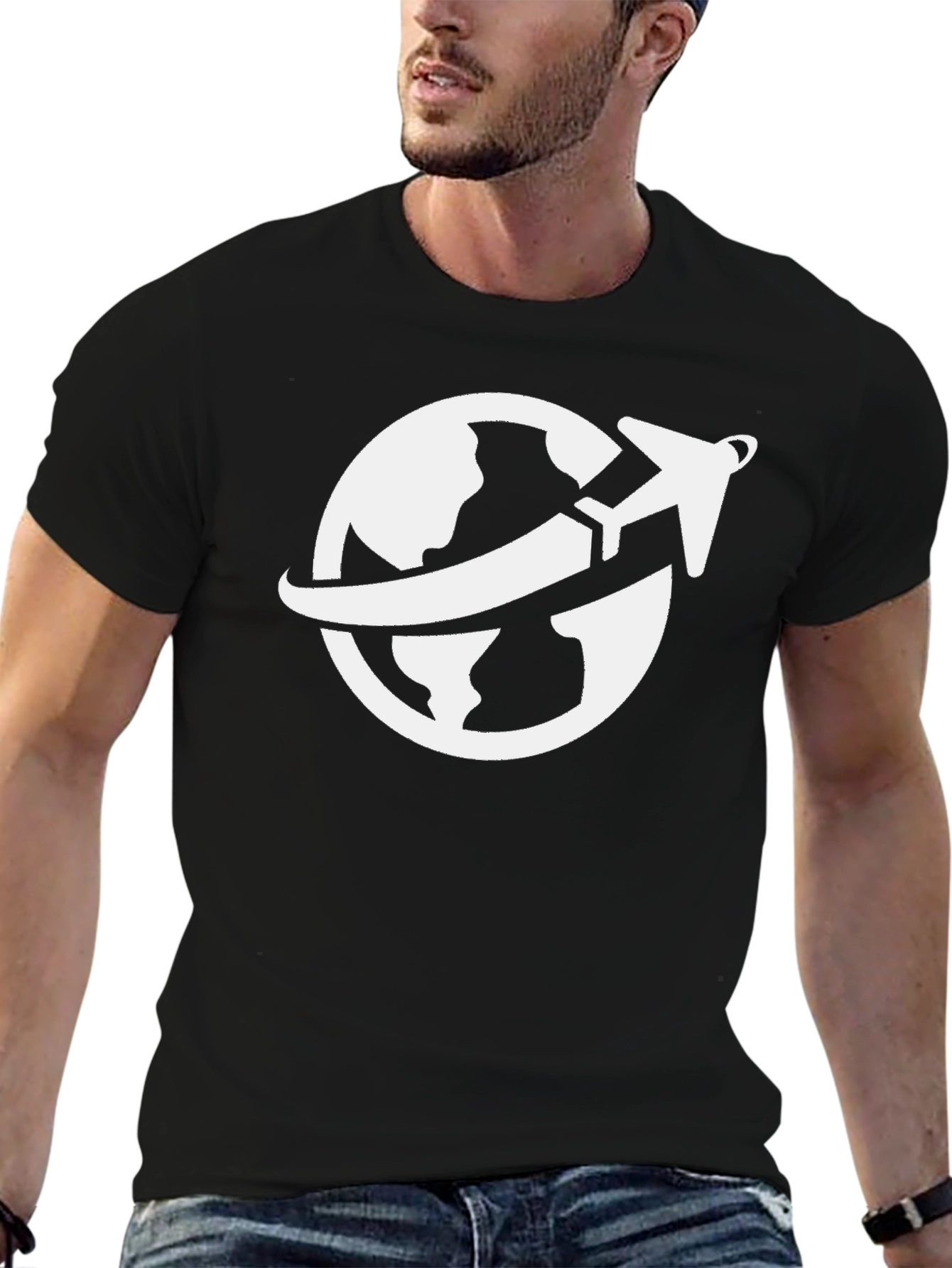 Travel the World Graphic Tee - Black